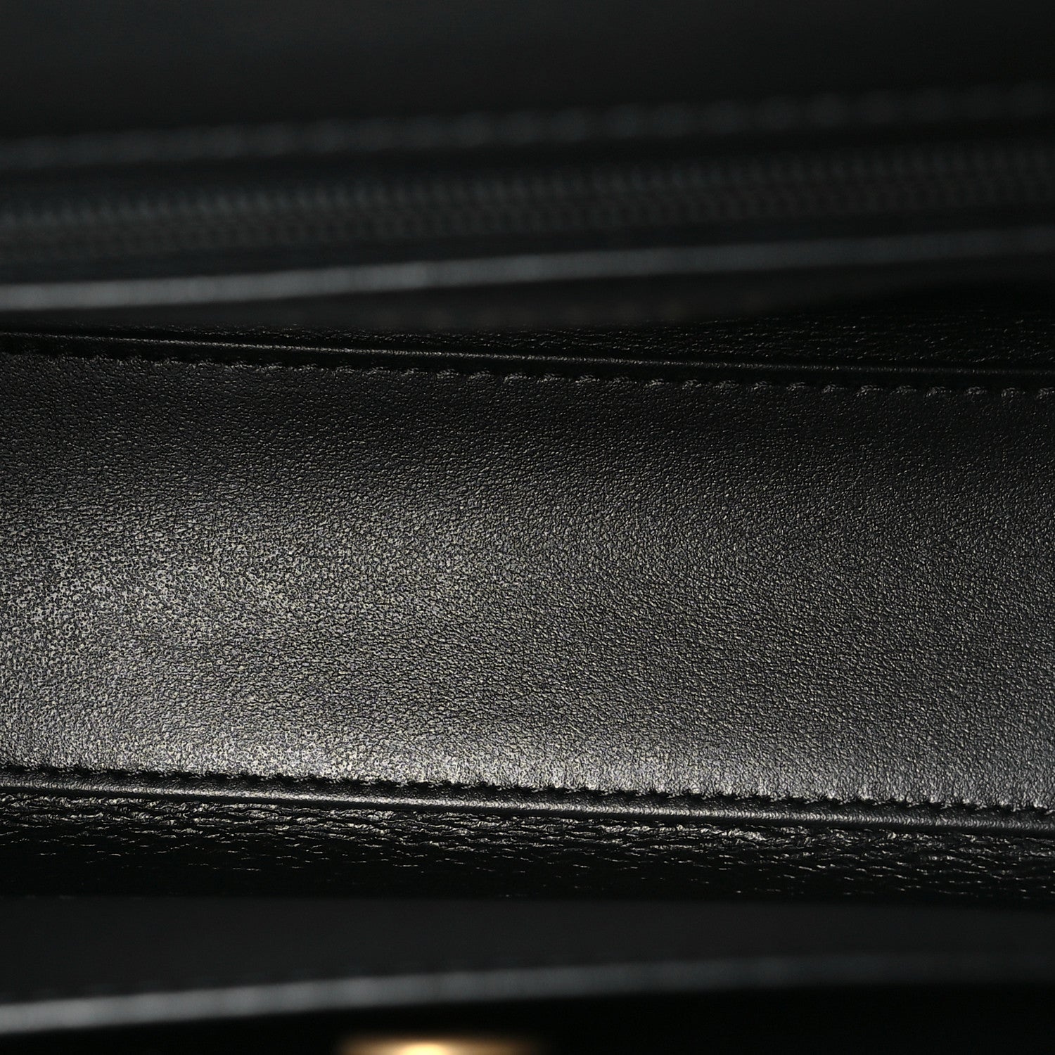 Shiny Aged Calfskin Quilted Nano Kelly Shopper Black — view 5