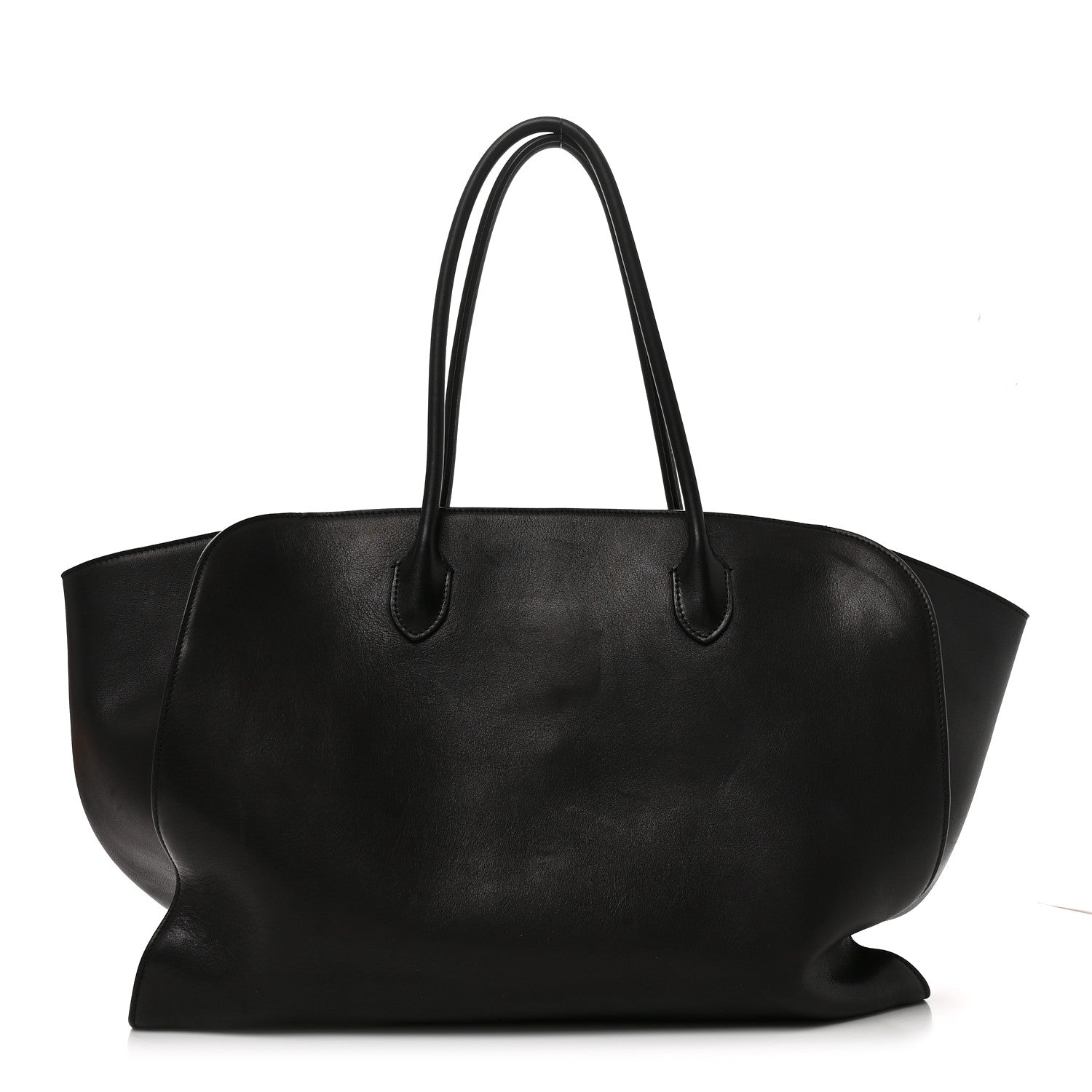 Polished Saddle Calfskin Marlo 17 Tote Bag Black