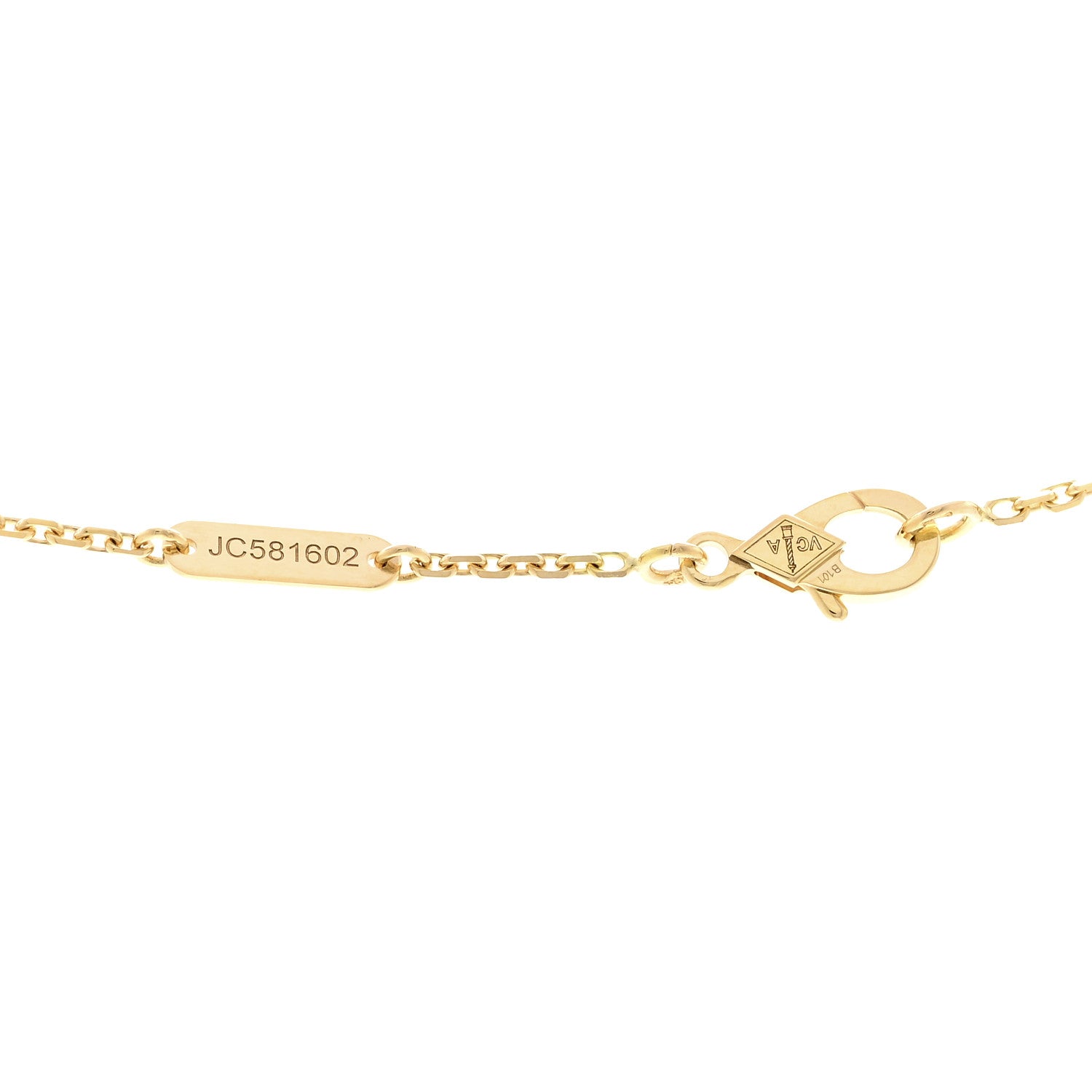 18K Yellow Gold Carnelian Vintage Alhambra Pendant Necklace — view 5
