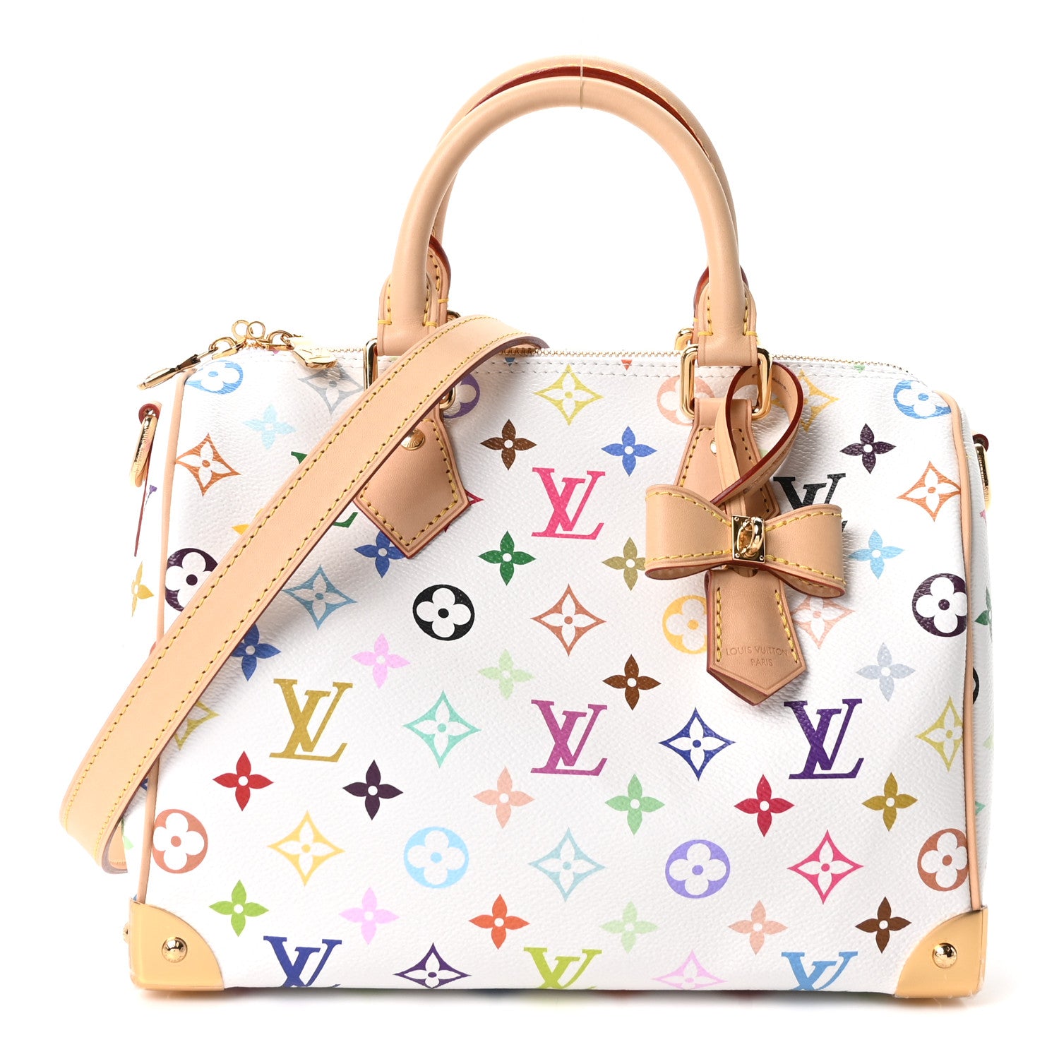 LV X TM Monogram Multicolor Speedy Bandouliere 25 White
