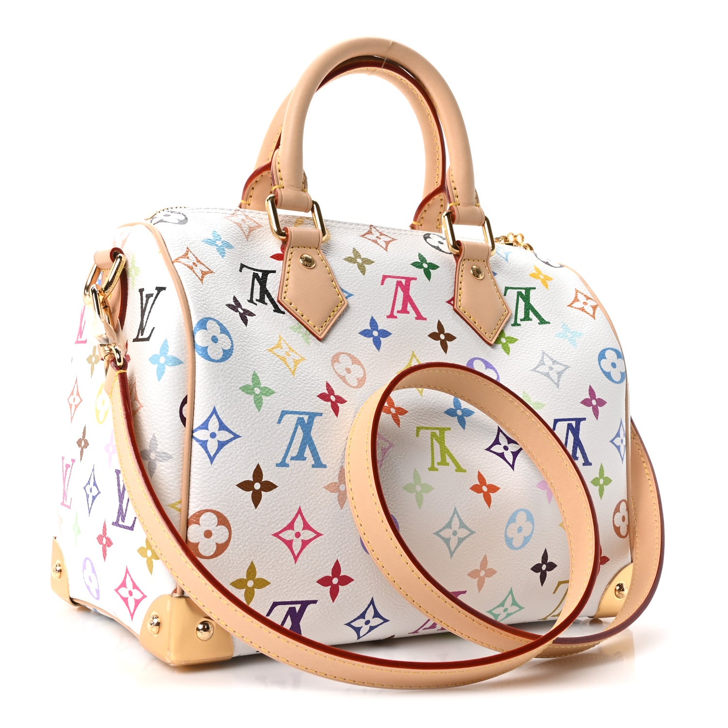 LV X TM Monogram Multicolor Speedy Bandouliere 25 White — view 3