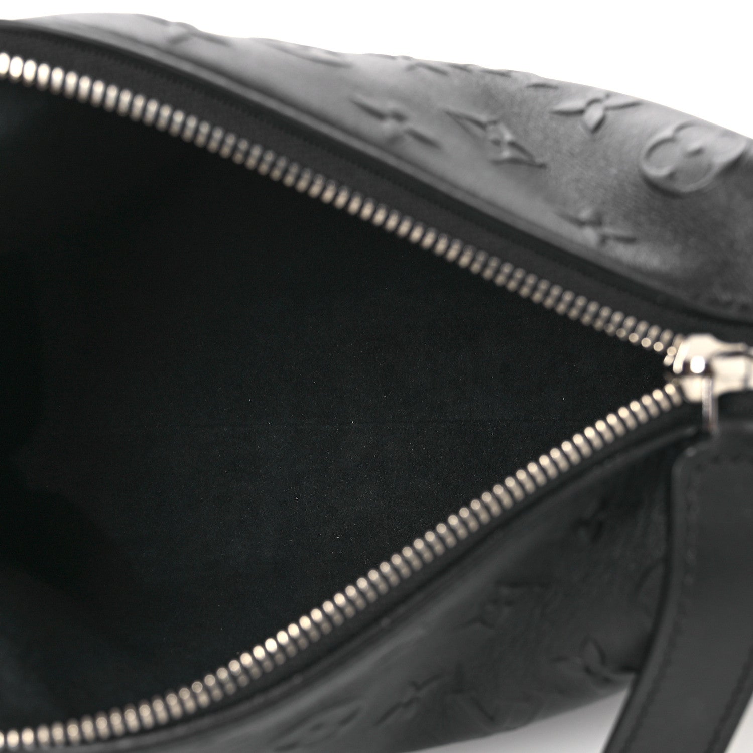 Calfskin Debossed Monogram Side Trunk Black — view 5