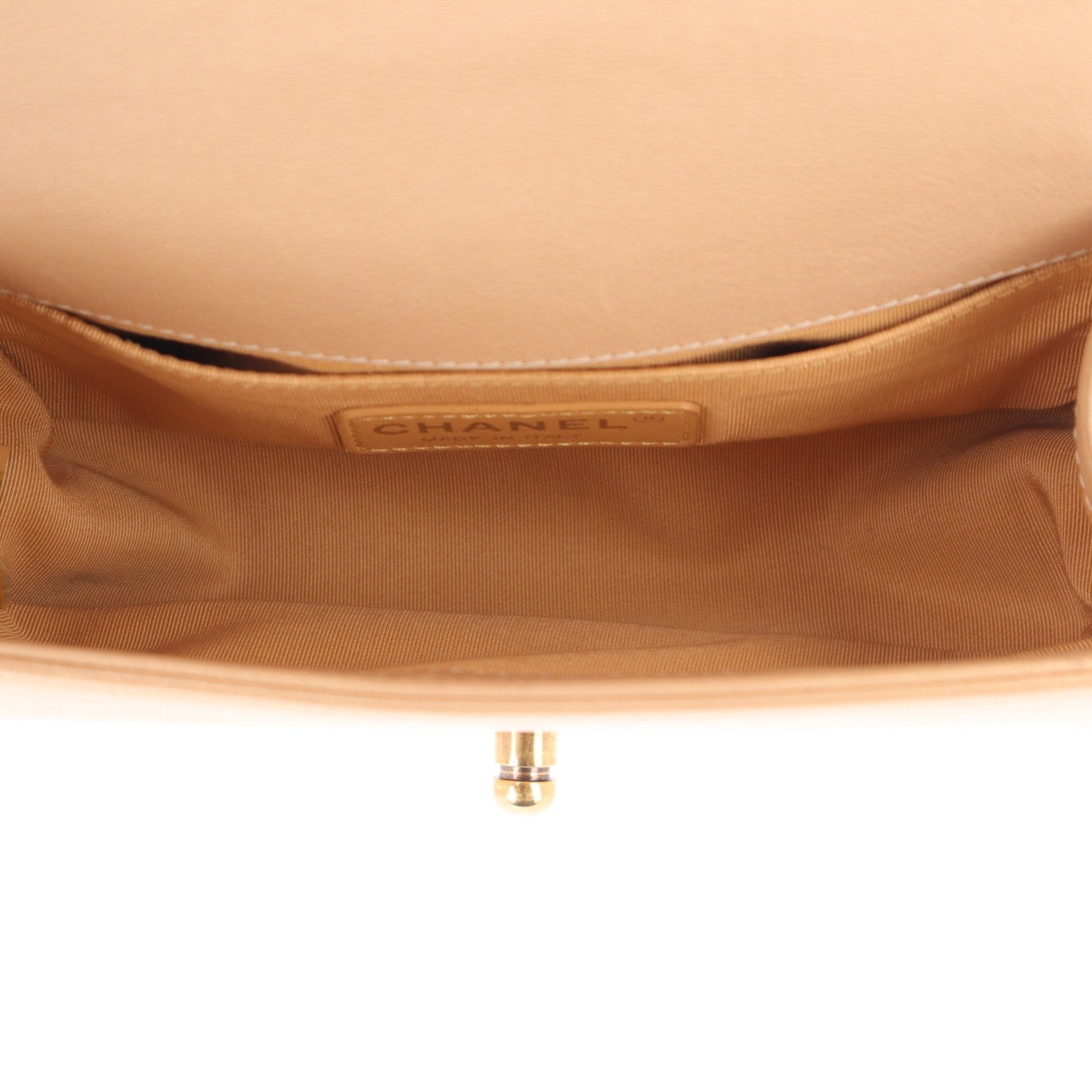 Metallic Caviar Quilted Small Boy Flap Gold — view 5