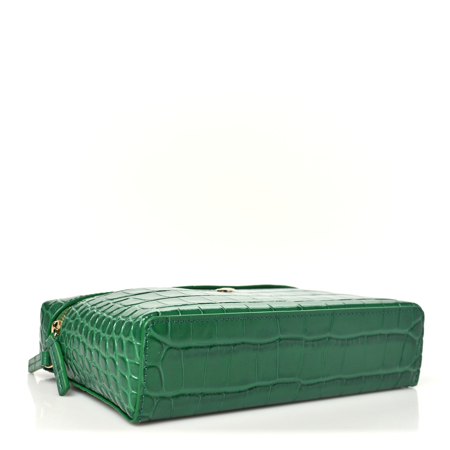 Calfskin Crocodile Embossed Crococo Exoticoco Vanity With Chain Emerald — view 4