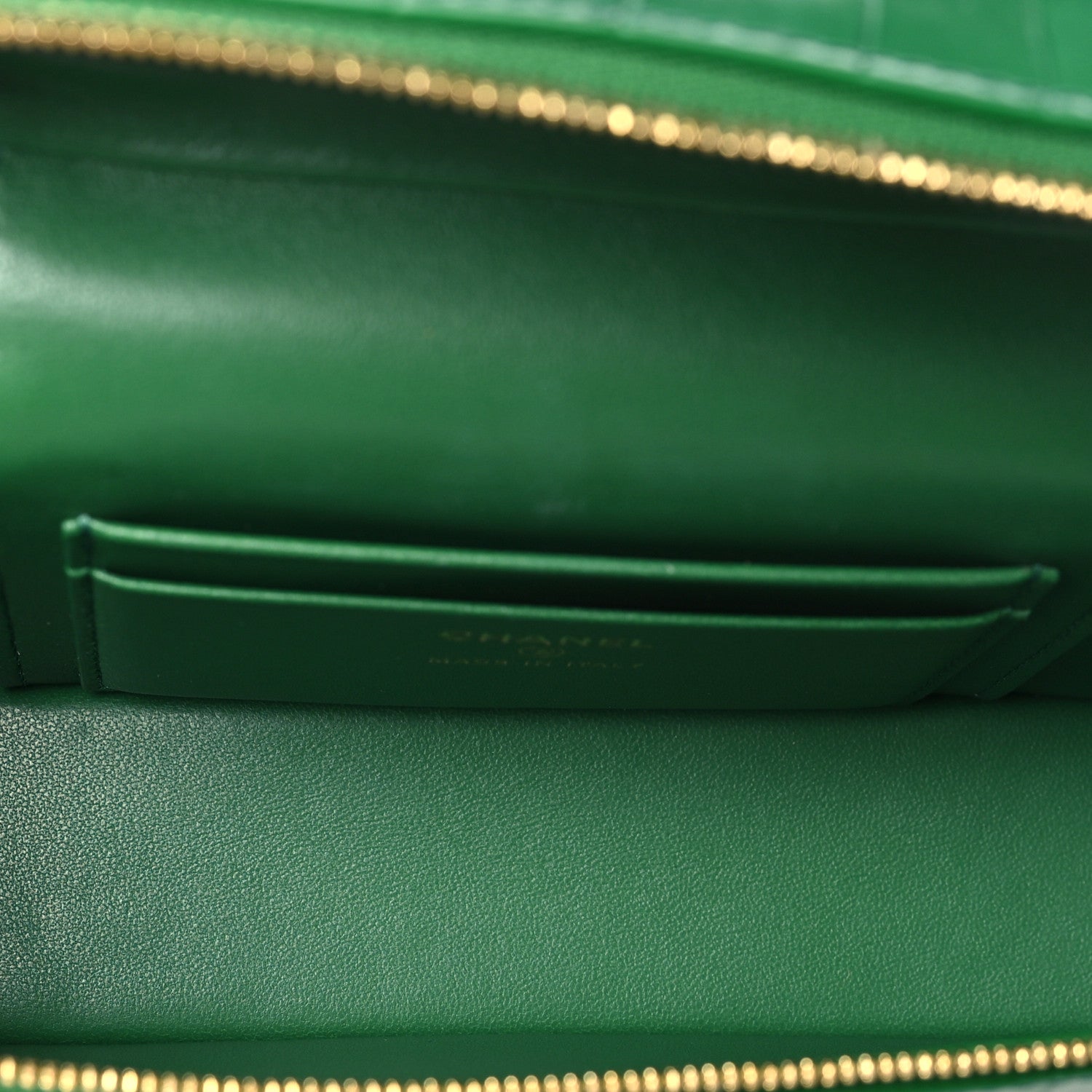 Calfskin Crocodile Embossed Crococo Exoticoco Vanity With Chain Emerald — view 5