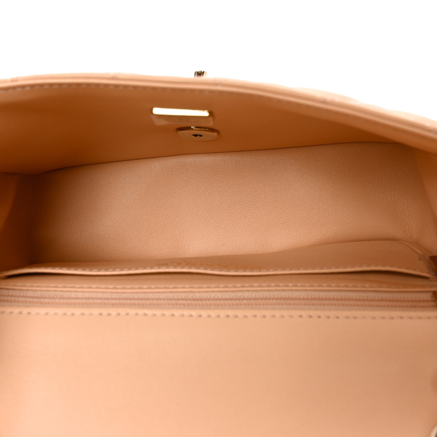 Lambskin Quilted Mini Rectangular Flap Beige — view 5