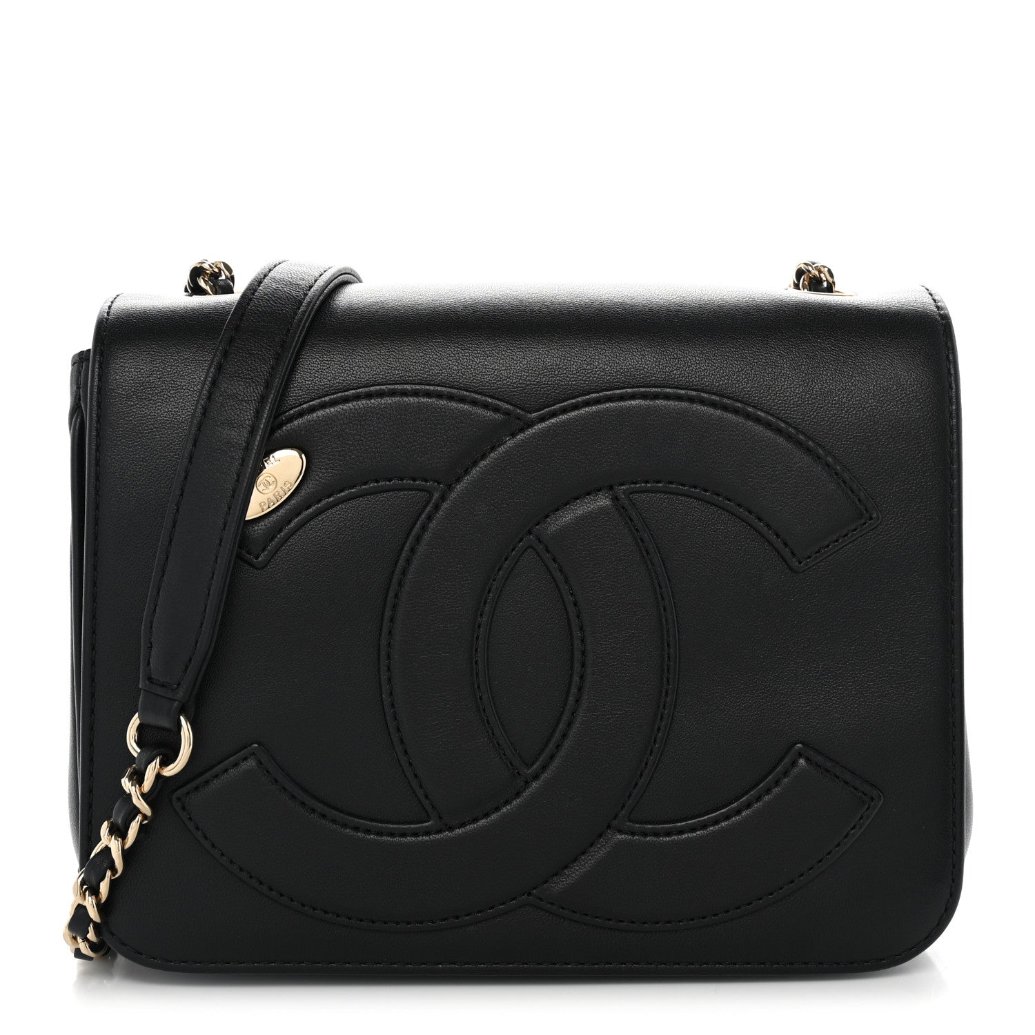 Lambskin CC Mania Flap Bag Black