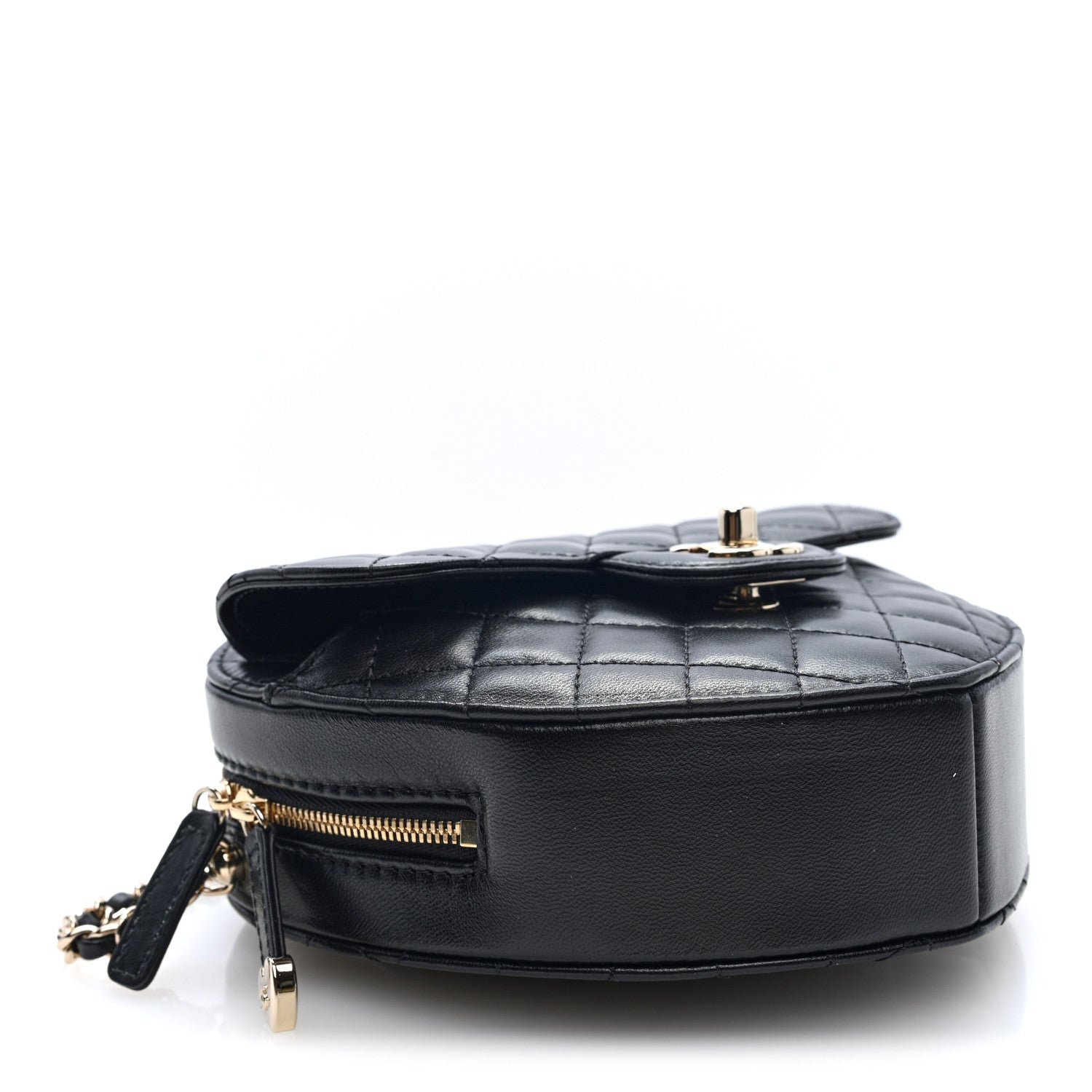 Lambskin Quilted CC In Love Heart Bag Black — view 4
