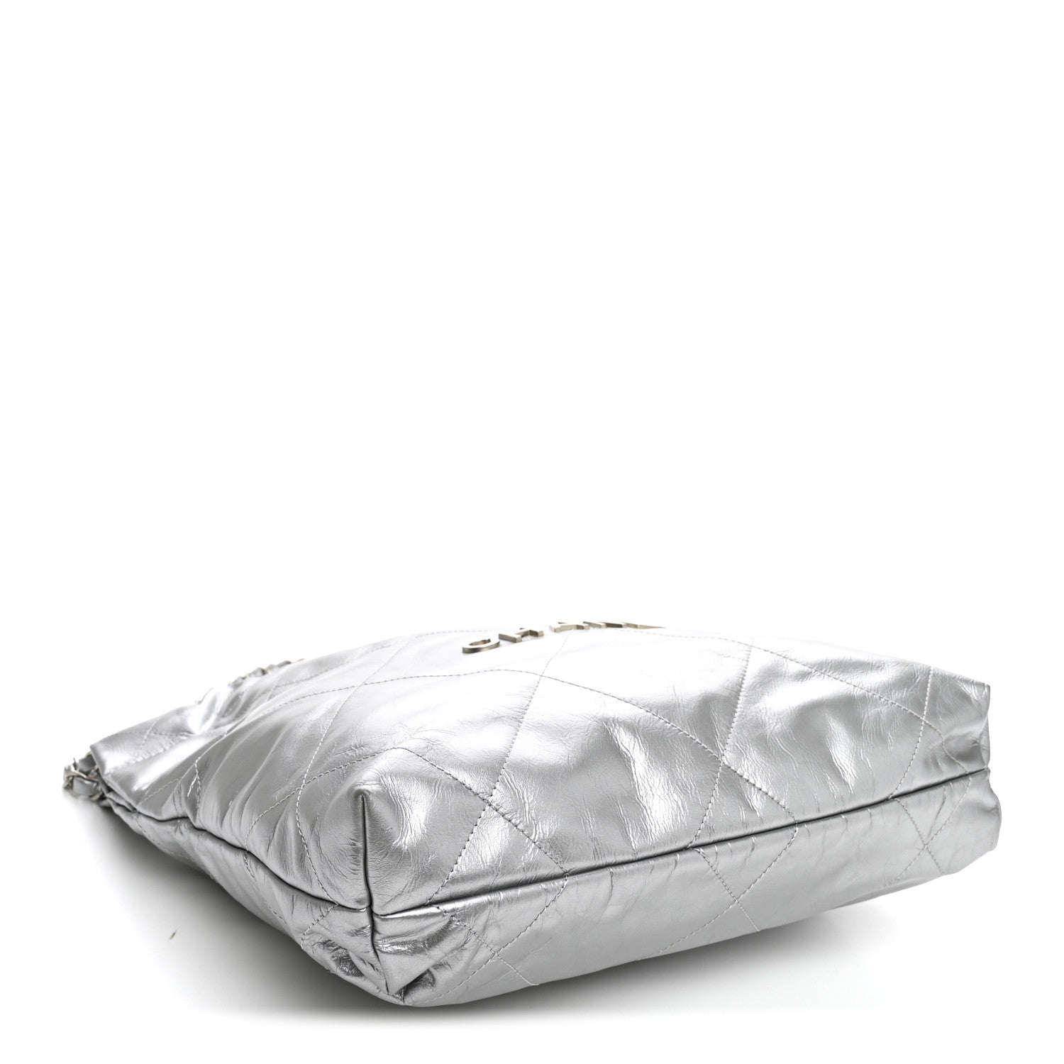 Metallic Calfskin Quilted Small Chanel 22 Silver — view 5