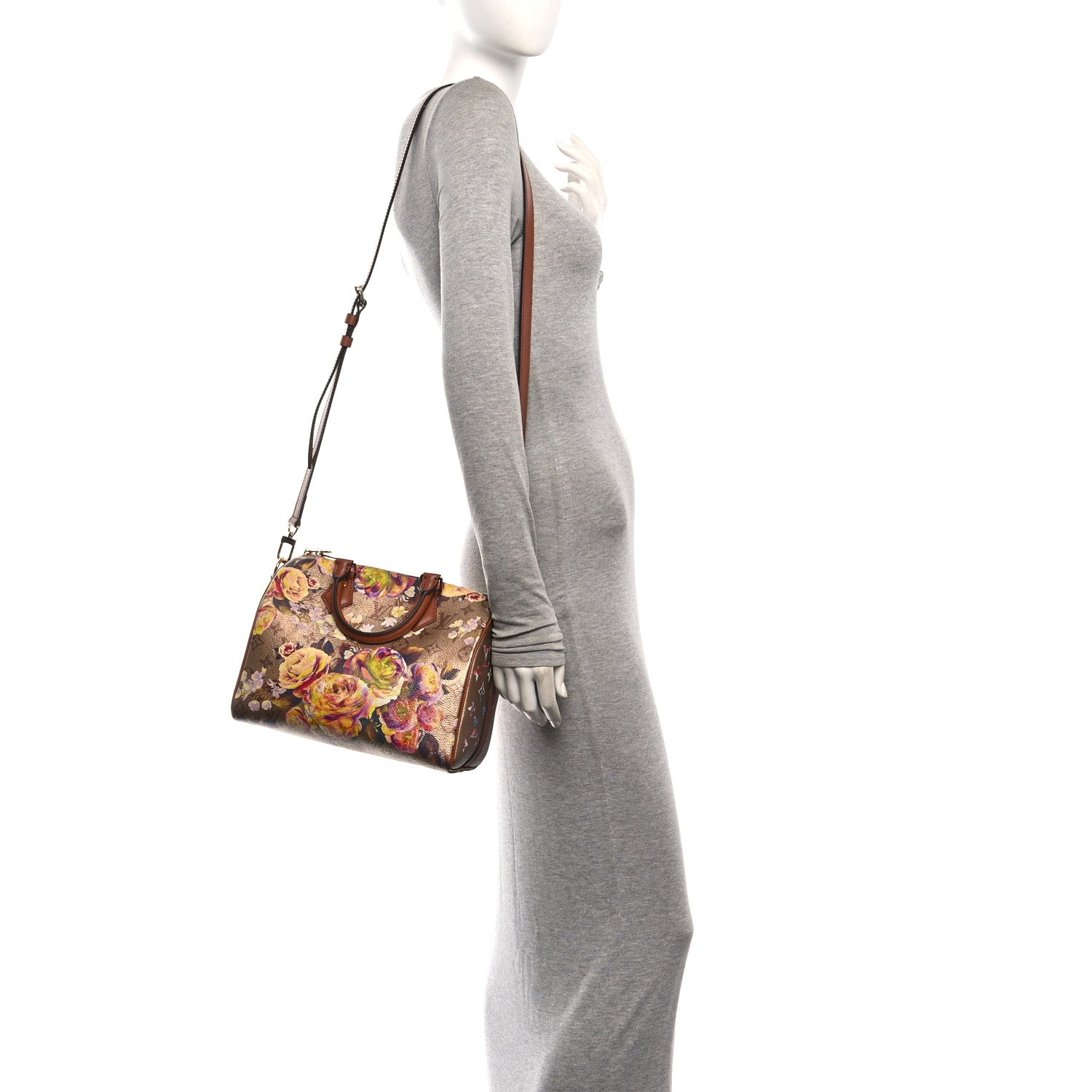Metallic Monogram LV Garden Speedy Bandouliere 25 Gold — view 2