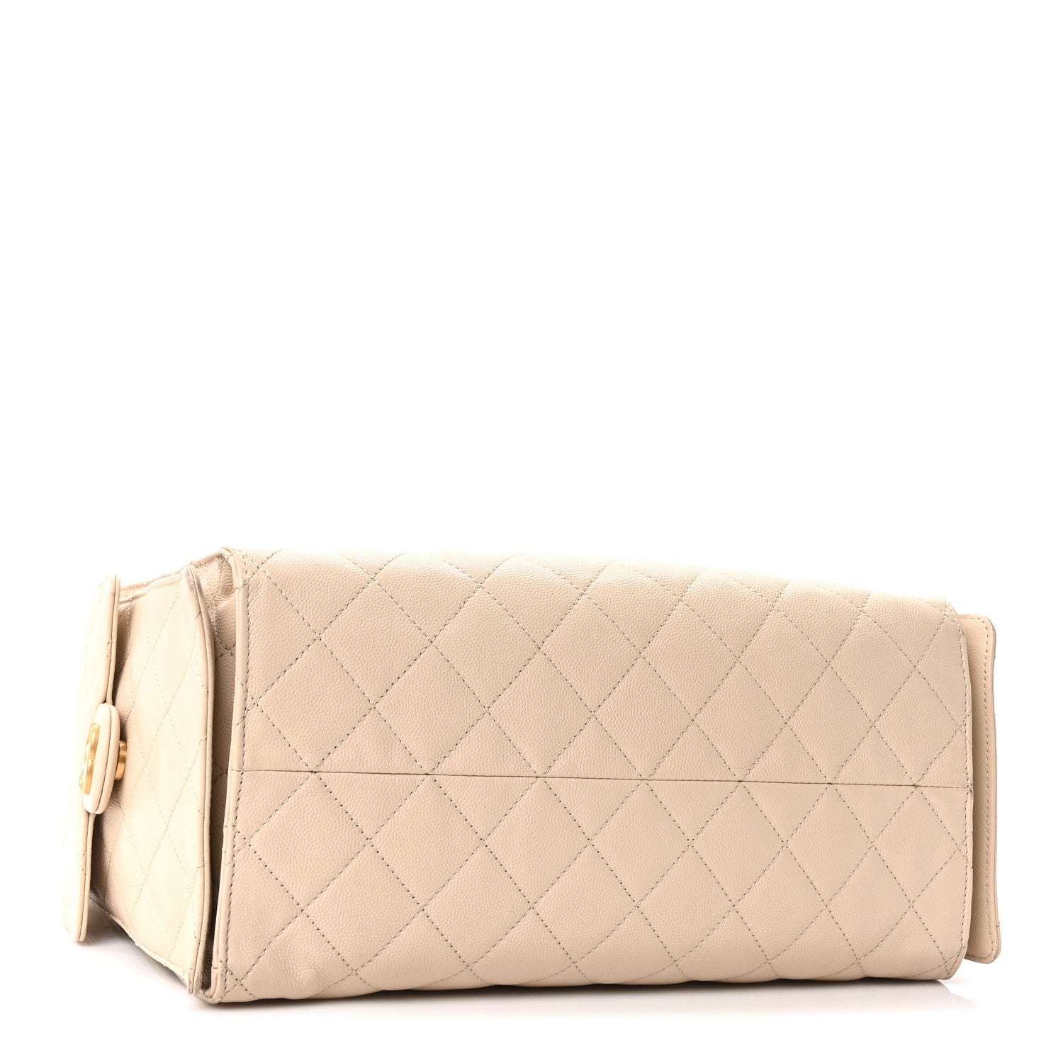 Caviar Quilted Medium Chanel 25 Handbag Beige — view 5