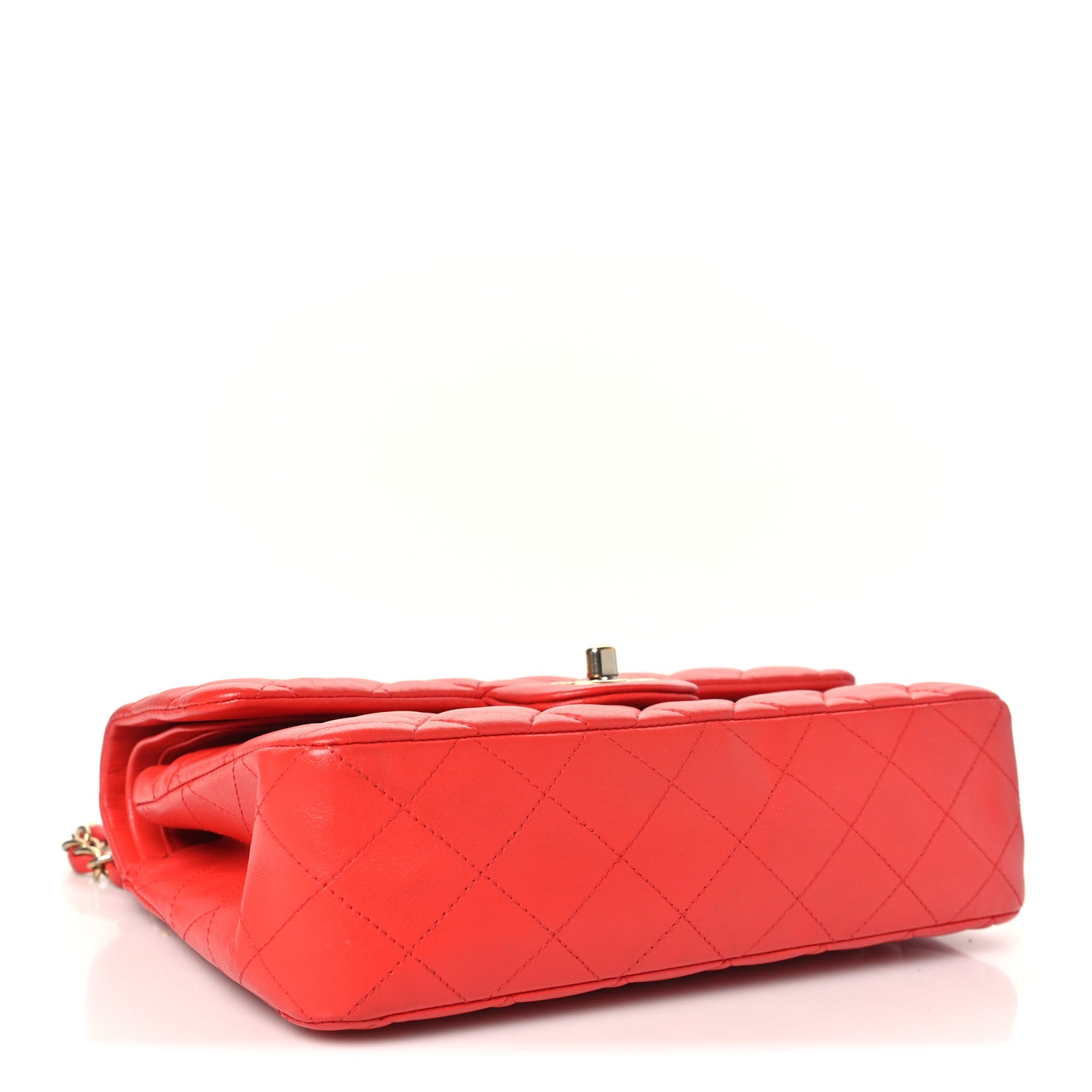 Lambskin Quilted Small Double Flap Red — view 4