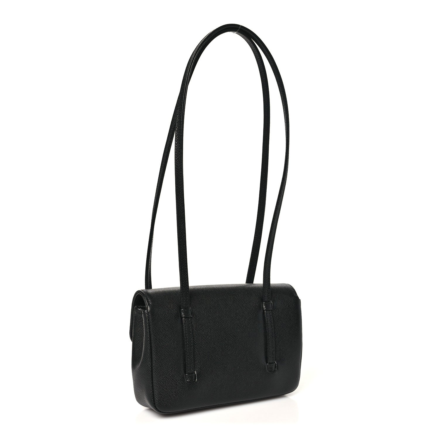 Shiny Caviar Mini Preppy Coco Shoulder Bag Black — view 3