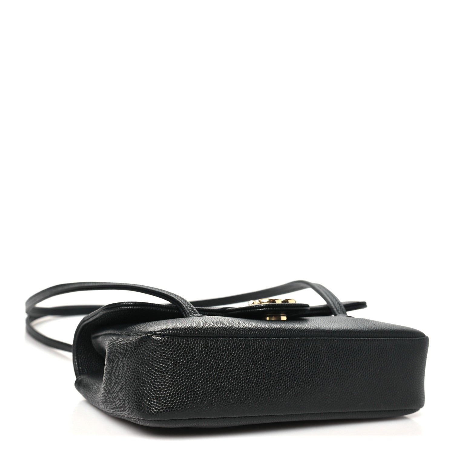Shiny Caviar Mini Preppy Coco Shoulder Bag Black — view 4