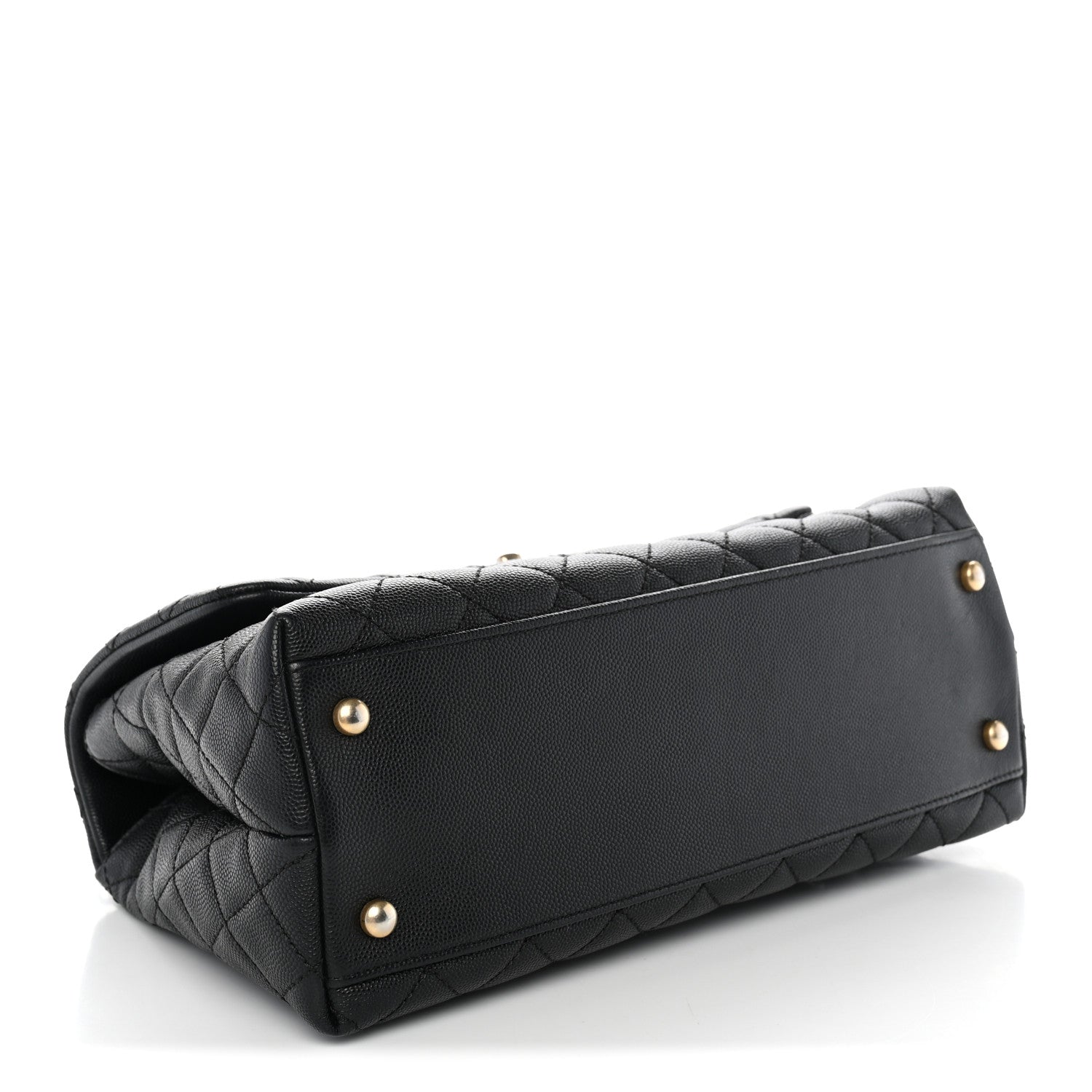 Caviar Lizard Quilted Small Coco Handle Flap Black — view 4
