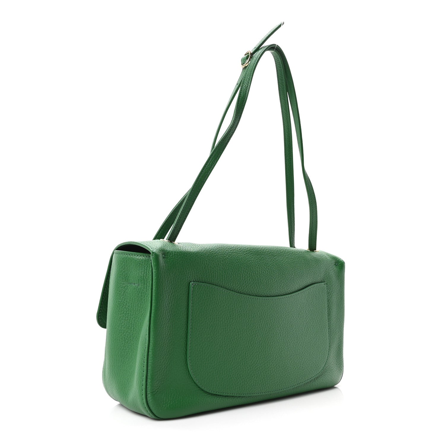 Grained Calfskin Small Souplissimo Maxi Flap Green — view 3
