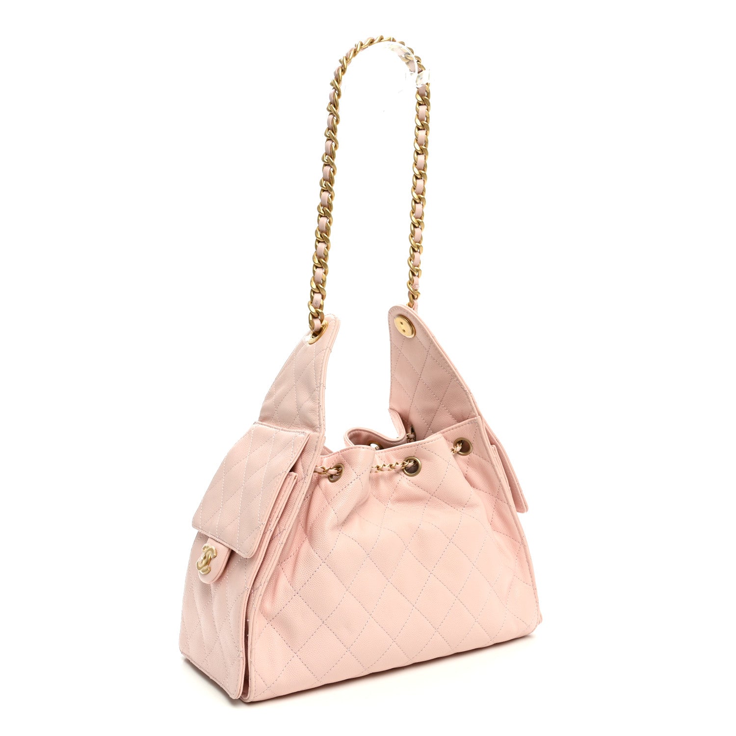 Caviar Quilted Small Chanel 25 Handbag Light Pink — view 3
