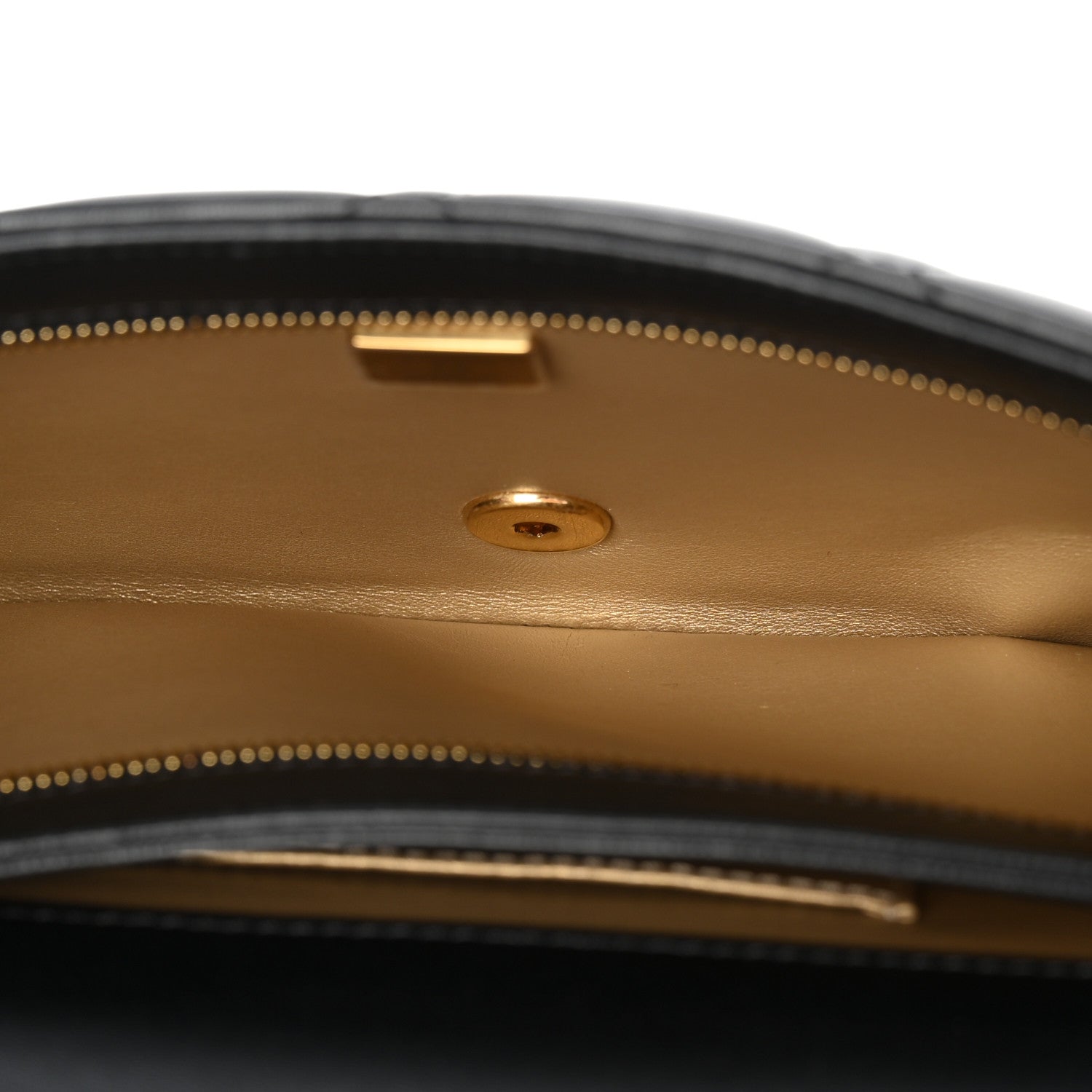 Lambskin Quilted Crystal Chain Flap Clutch Black — view 5
