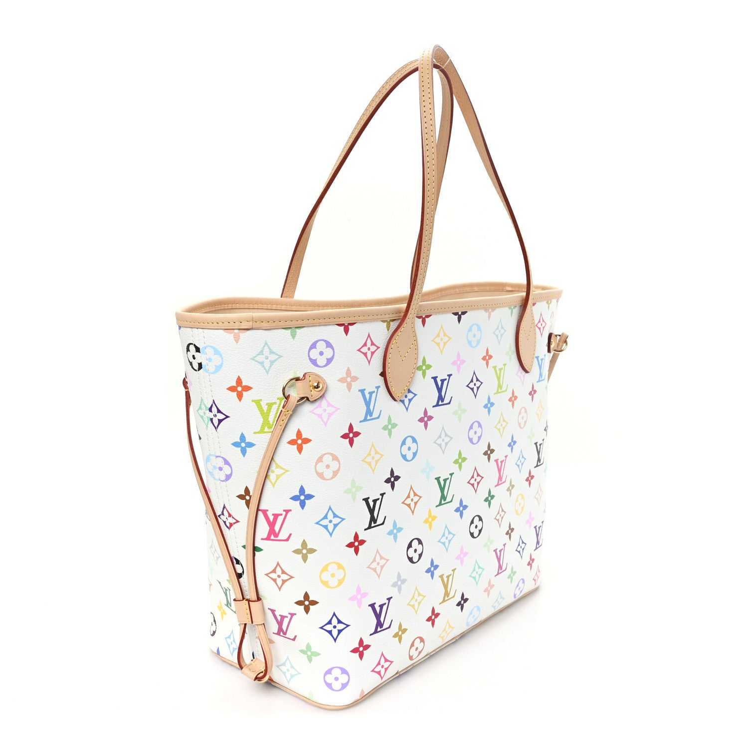 LV X TM Monogram Multicolor Neverfull MM White — view 4