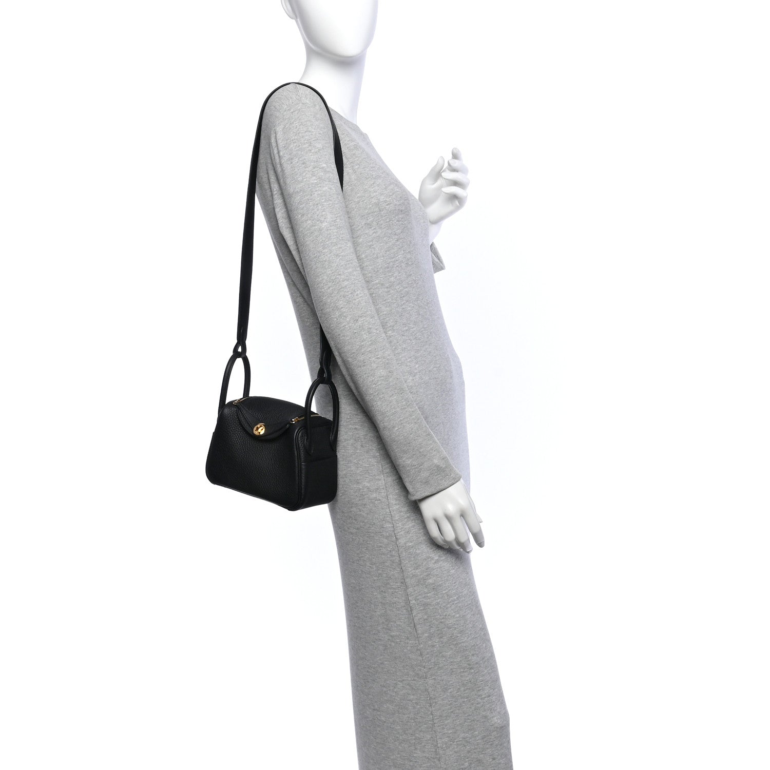 Taurillon Clemence Mini Lindy 20 Black — view 2