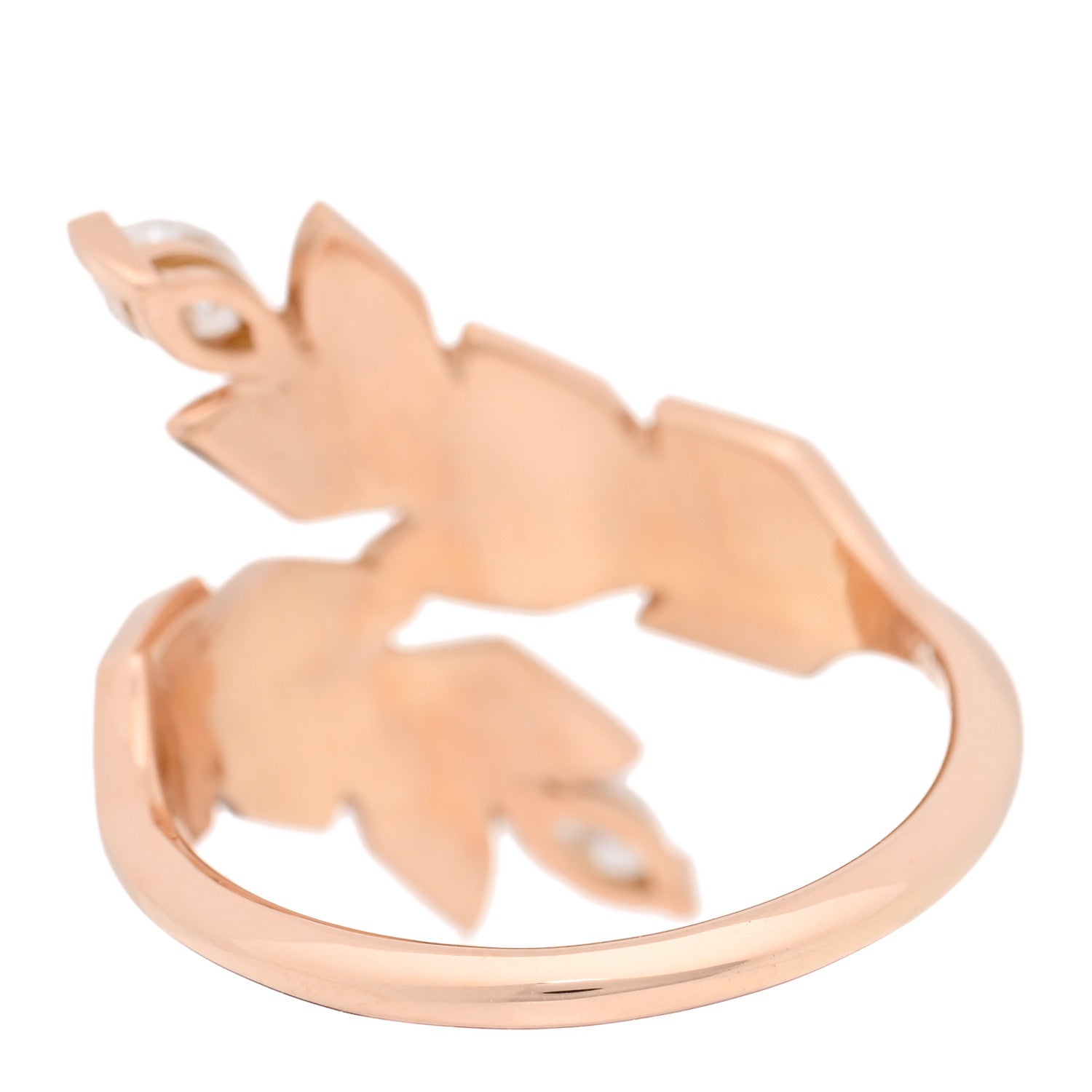 18K Rose Gold Diamond Victoria Vine Bypass Ring 52 6 — view 3