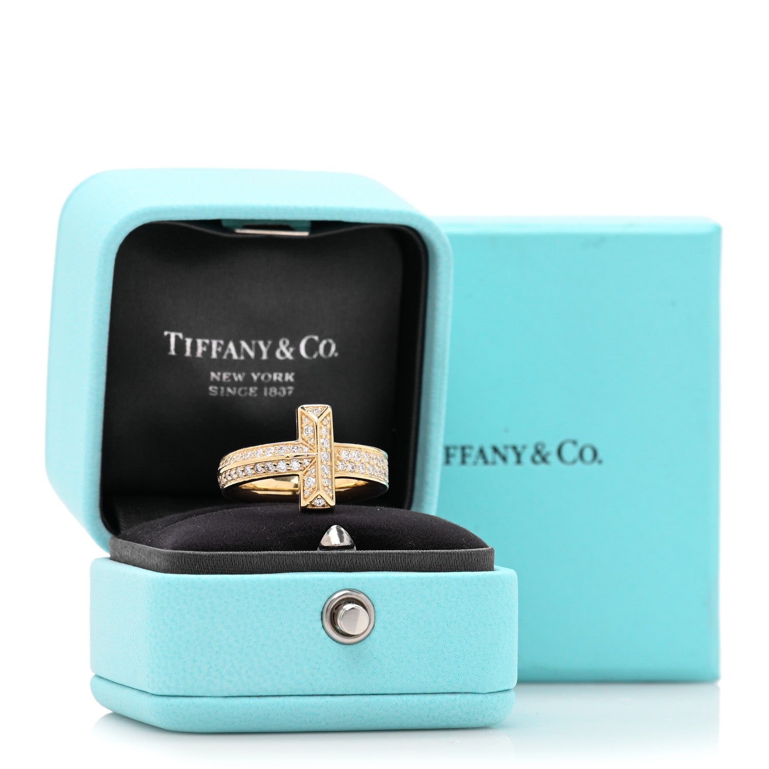 18K Yellow Gold Diamond T T1 Wide Ring 52 6 — view 5