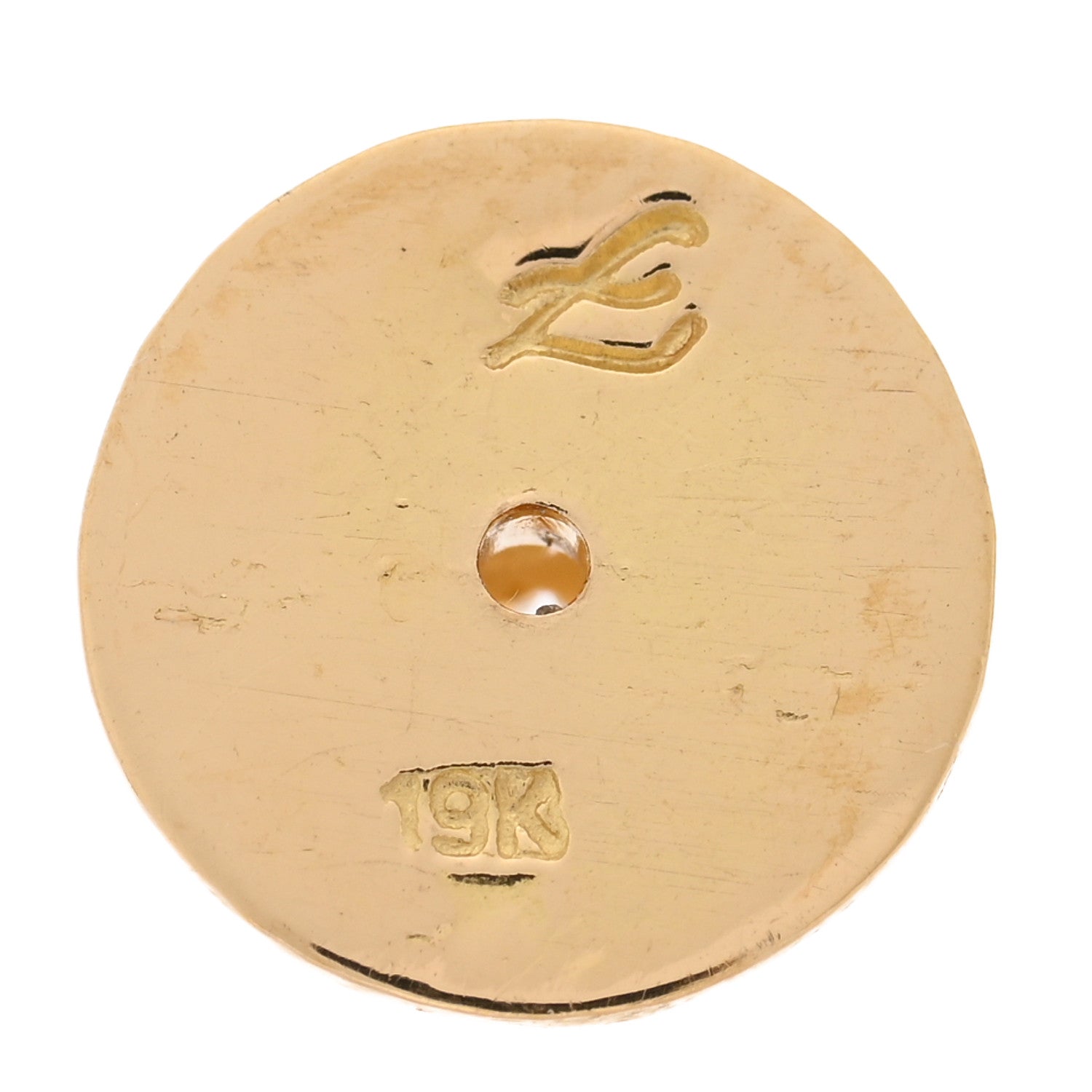 18K Yellow Gold Diamond Hammered Dome Stud Earrings — view 4
