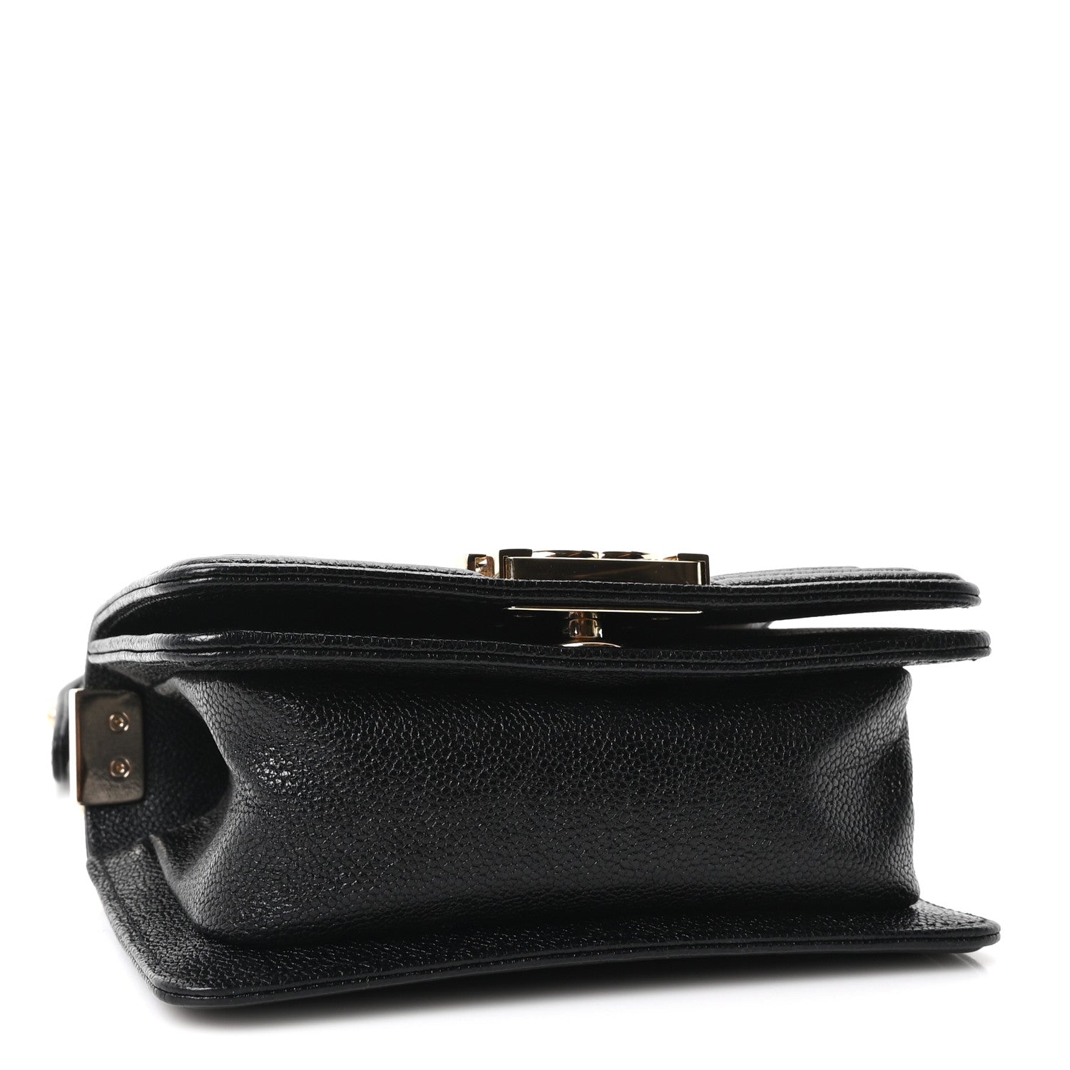 Caviar Chevron Quilted Mini Boy Flap Black — view 4