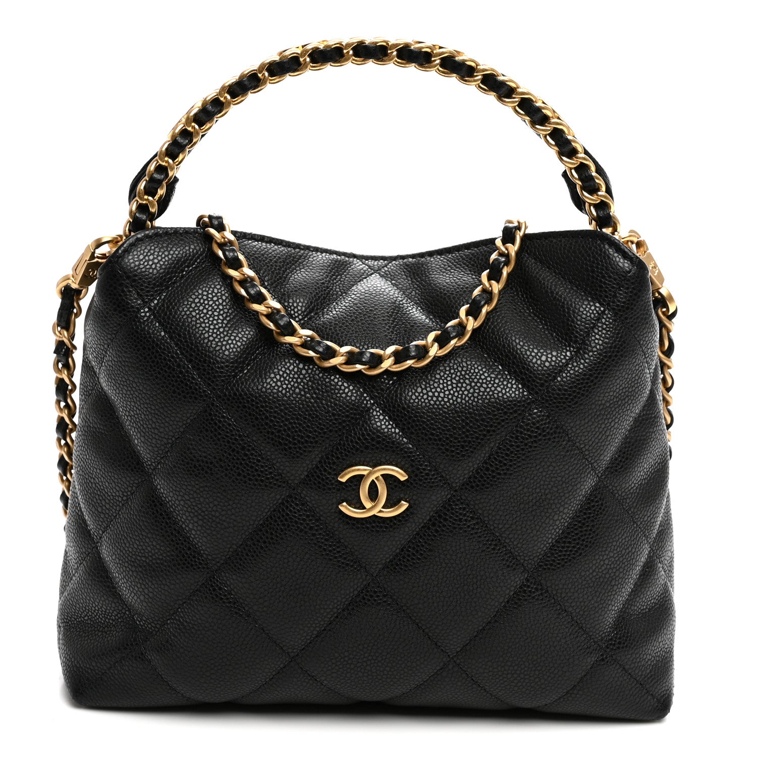 Caviar Quilted Chanel Way Clutch With Chain Black