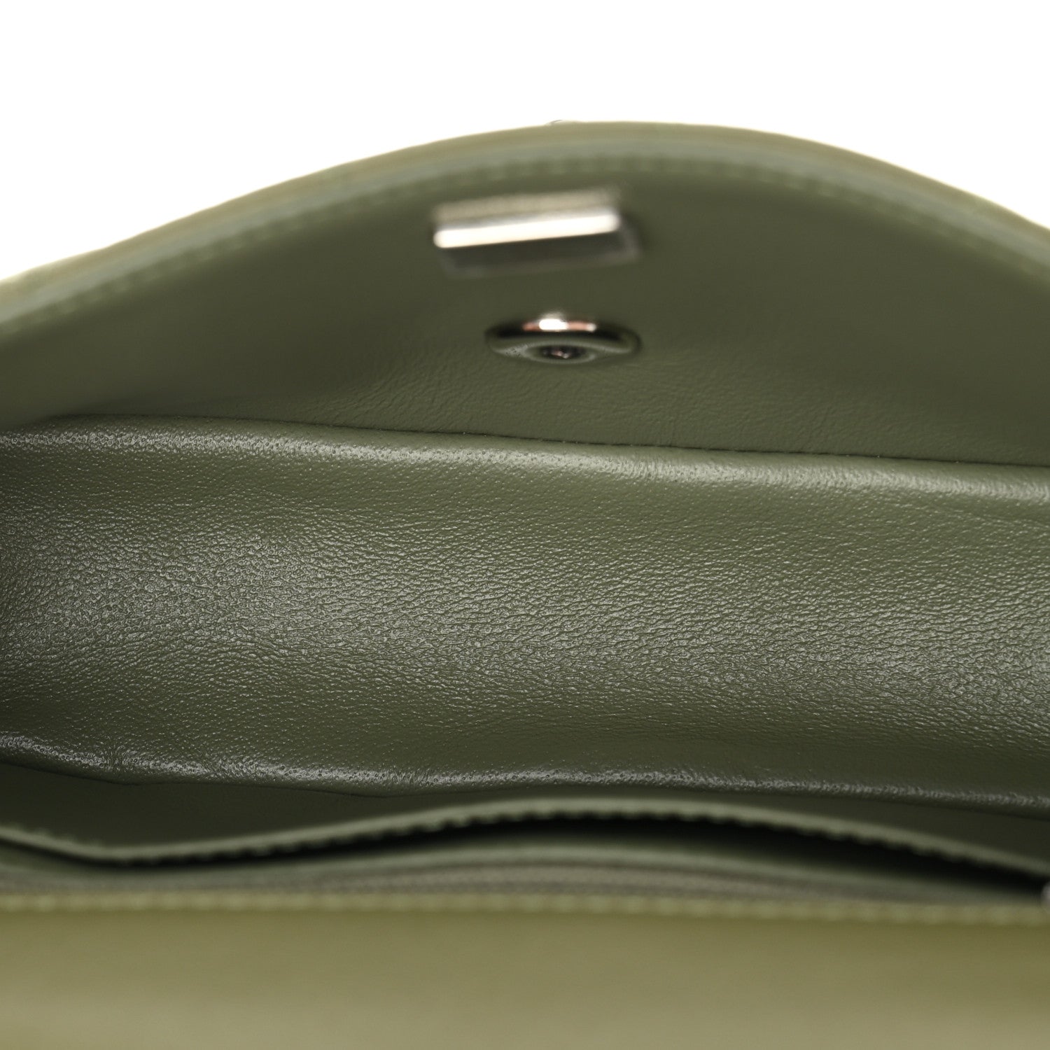 Lambskin Quilted Mini Rectangular Flap Green — view 5