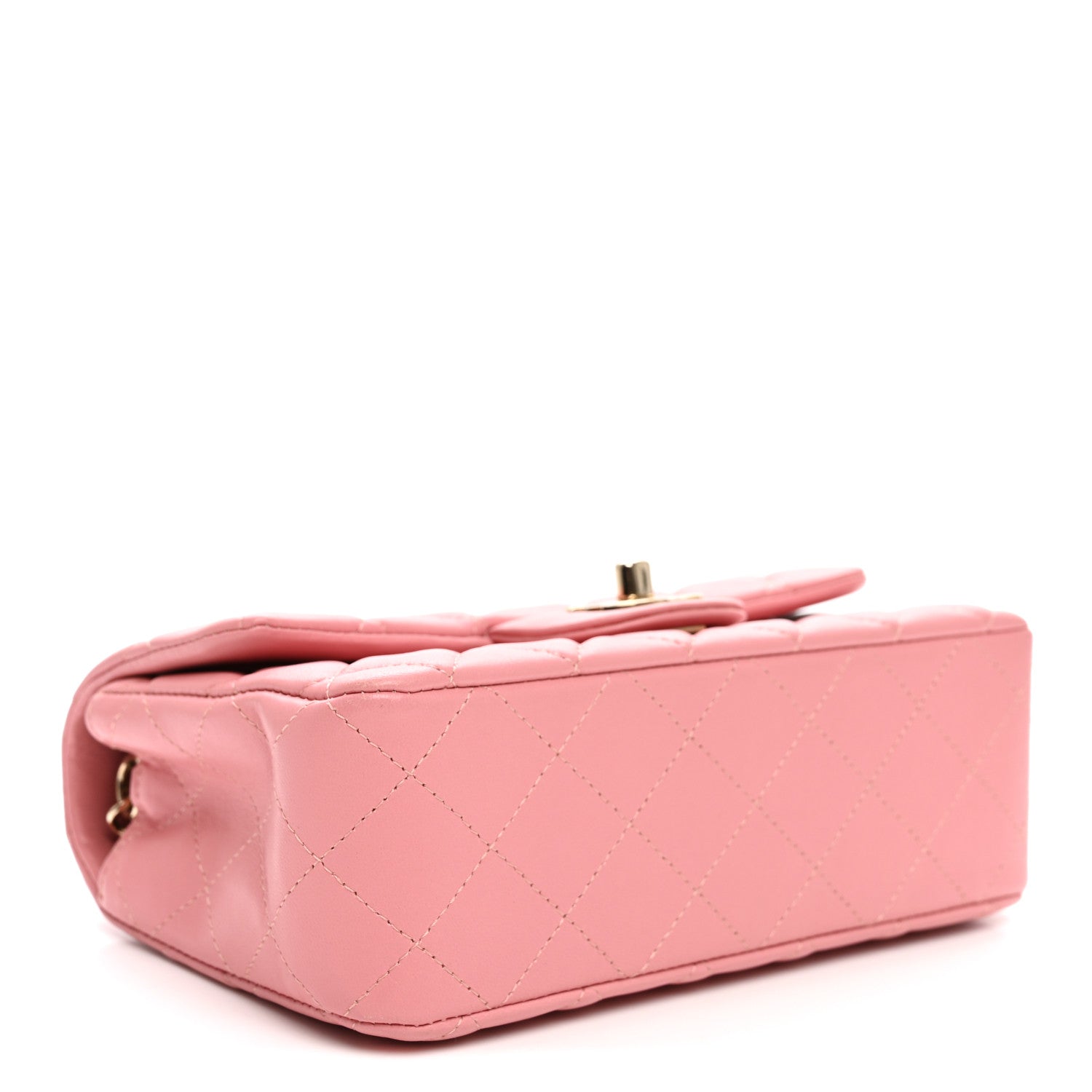 Lambskin Quilted Mini Rectangular Flap Pink — view 4