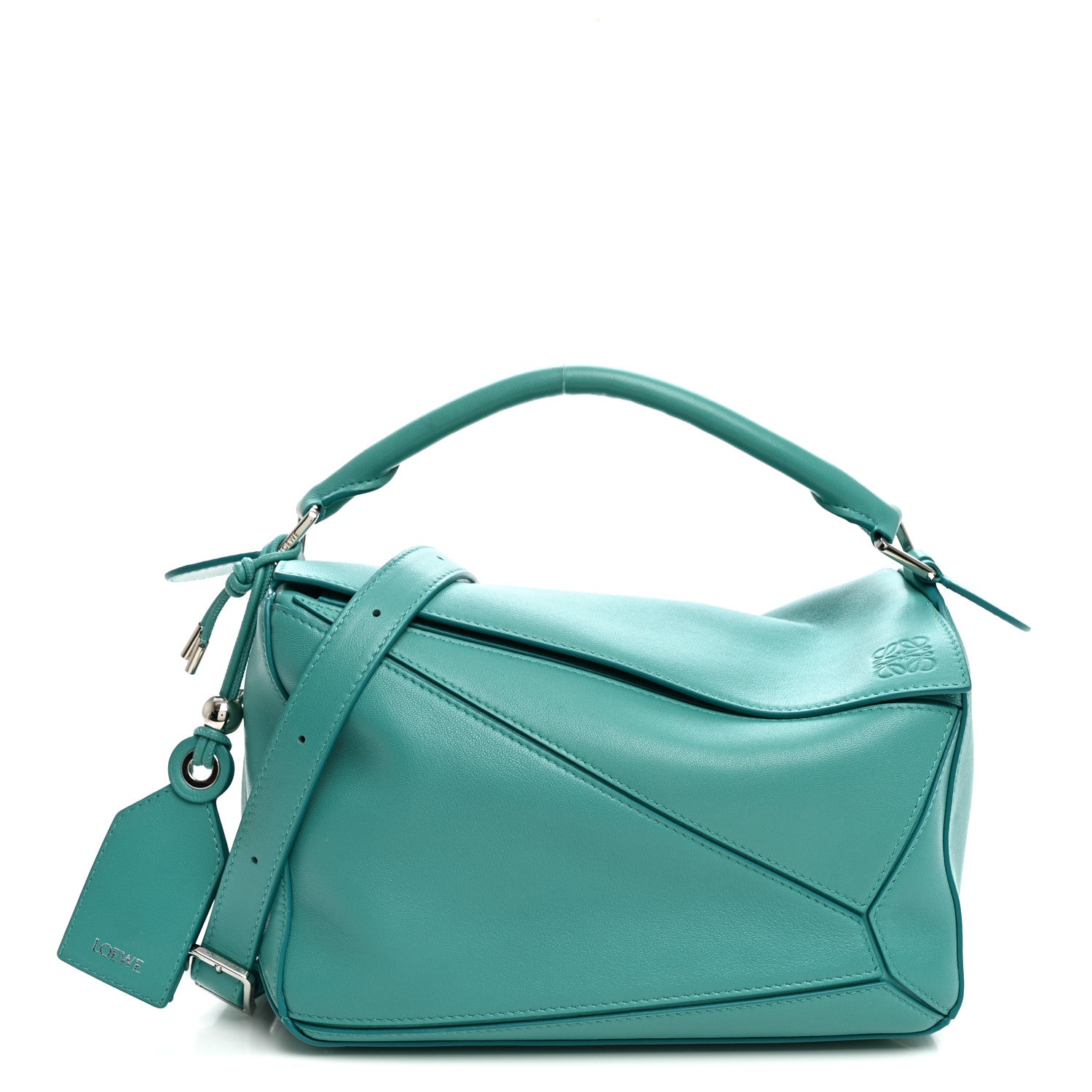 Nappa Lambskin Small Featherlight Puzzle Bag Aquamarine