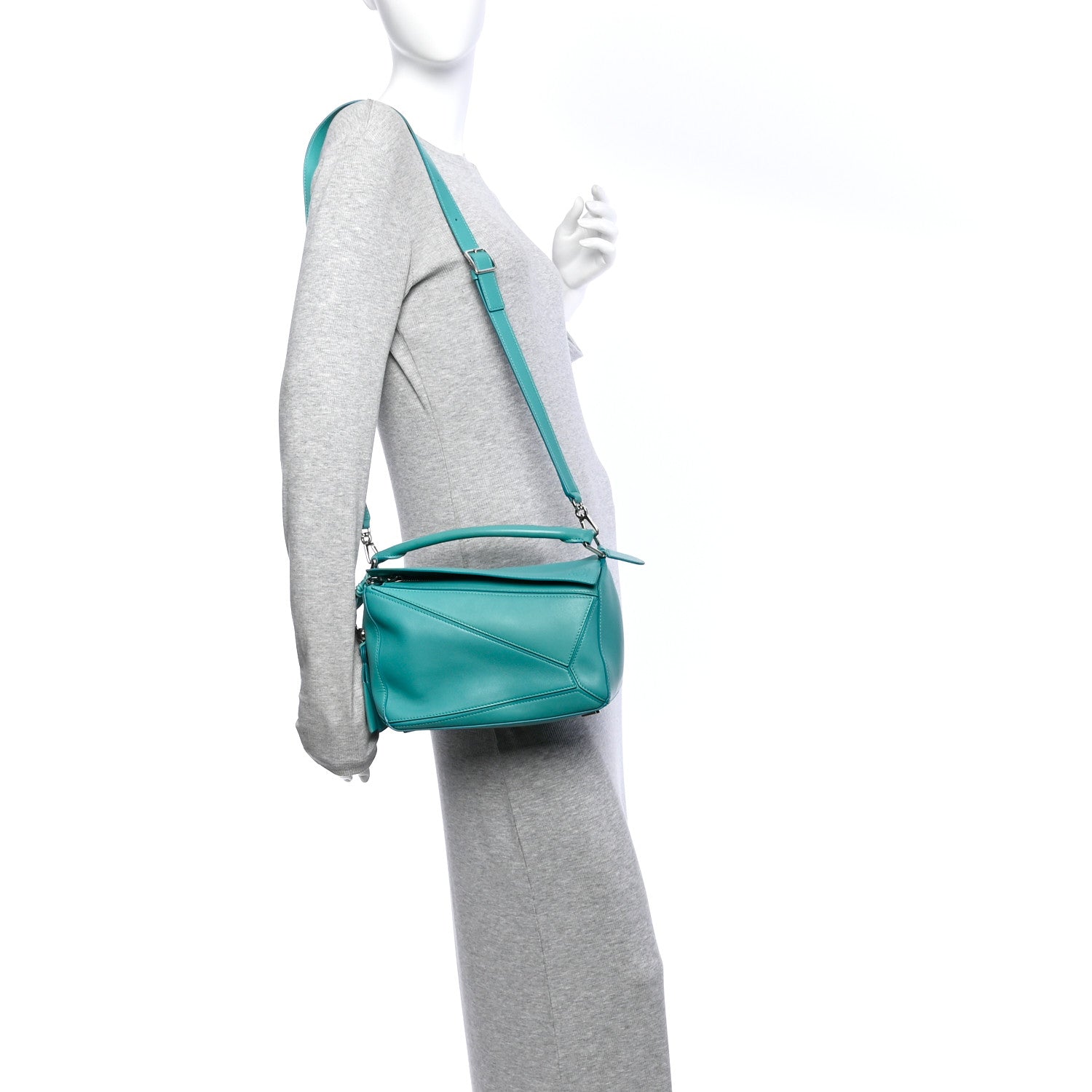 Nappa Lambskin Small Featherlight Puzzle Bag Aquamarine — view 2