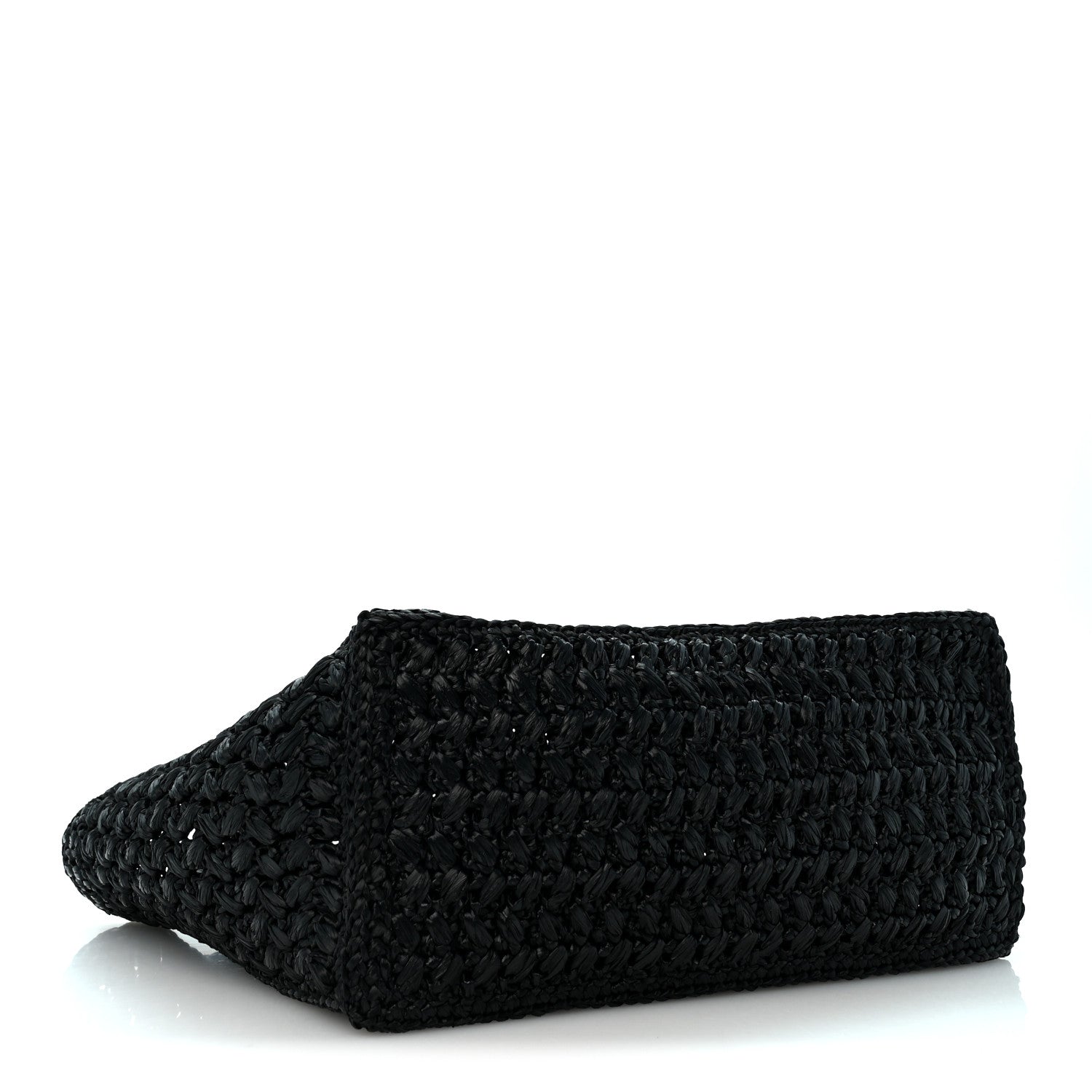 Raffia Coco Beach Shopping Bag Black — view 4