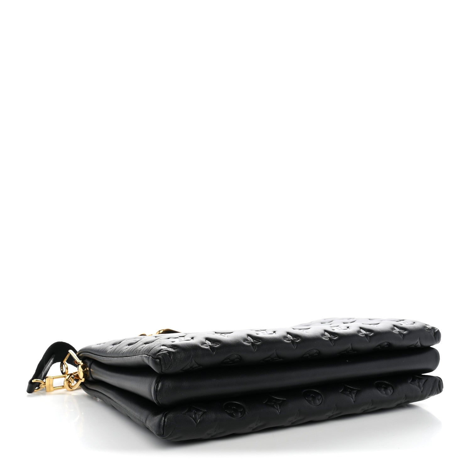 Lambskin Embossed Monogram Coussin MM Black — view 4