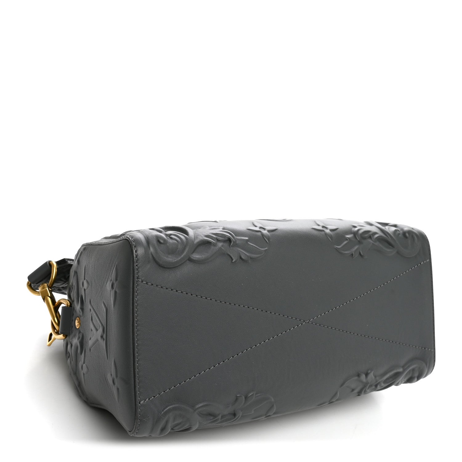 Calfskin Debossed Monogram Versailles City Keepall Dark Shadow Grey — view 4