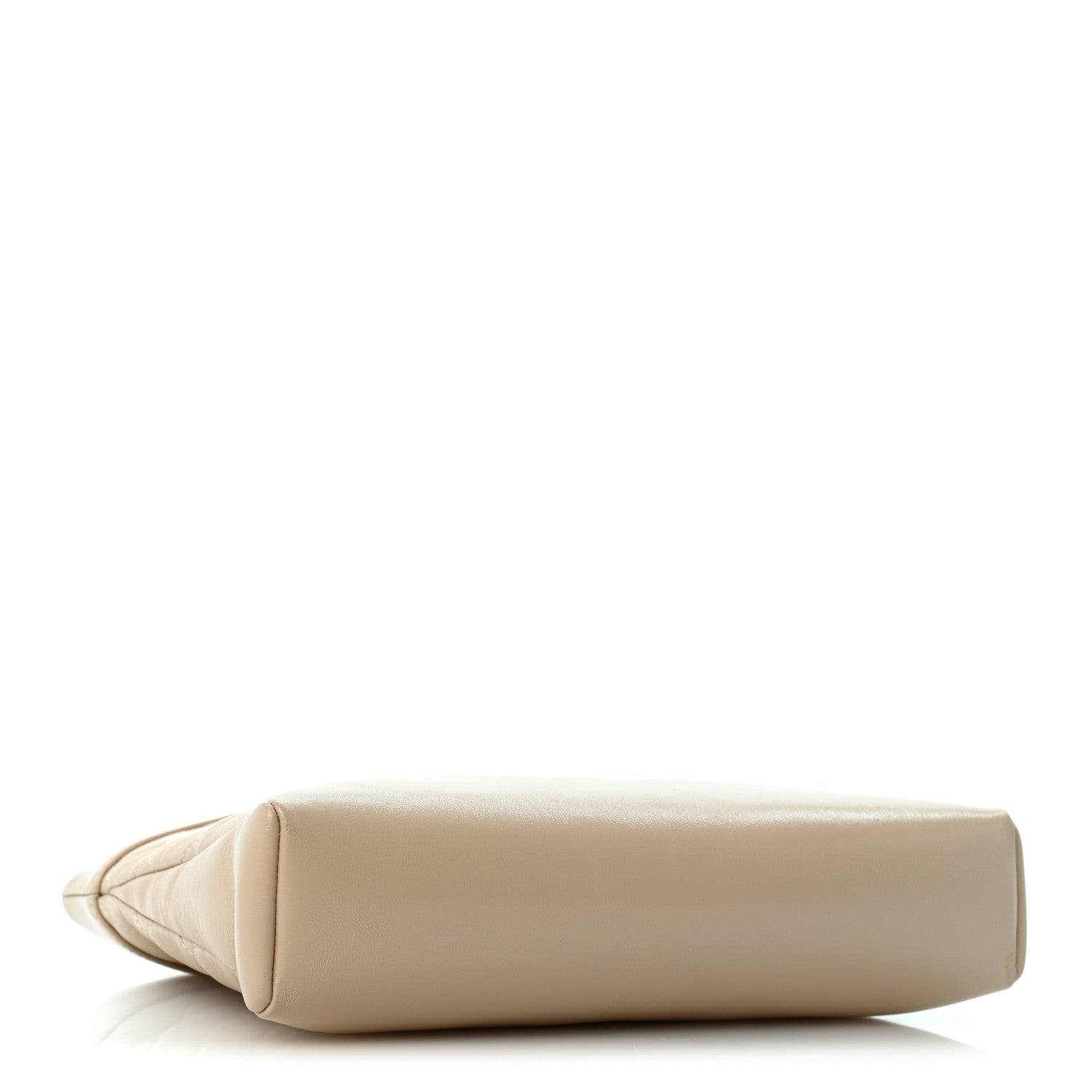 Shiny Crumpled Calfskin Quilted Mini 31 Shopping Bag Beige — view 4