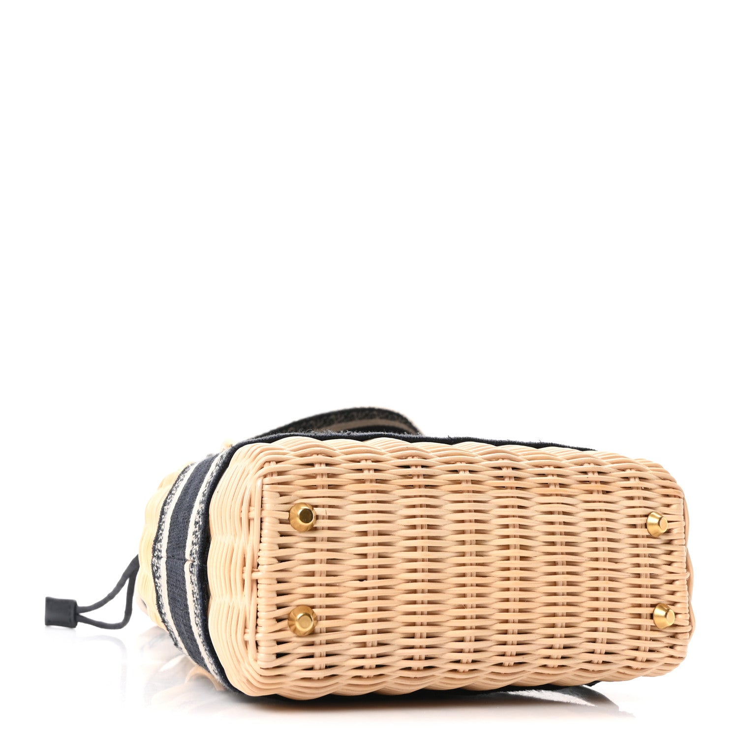 Wicker Oblique Mini Lady Dior Bag Blue — view 4