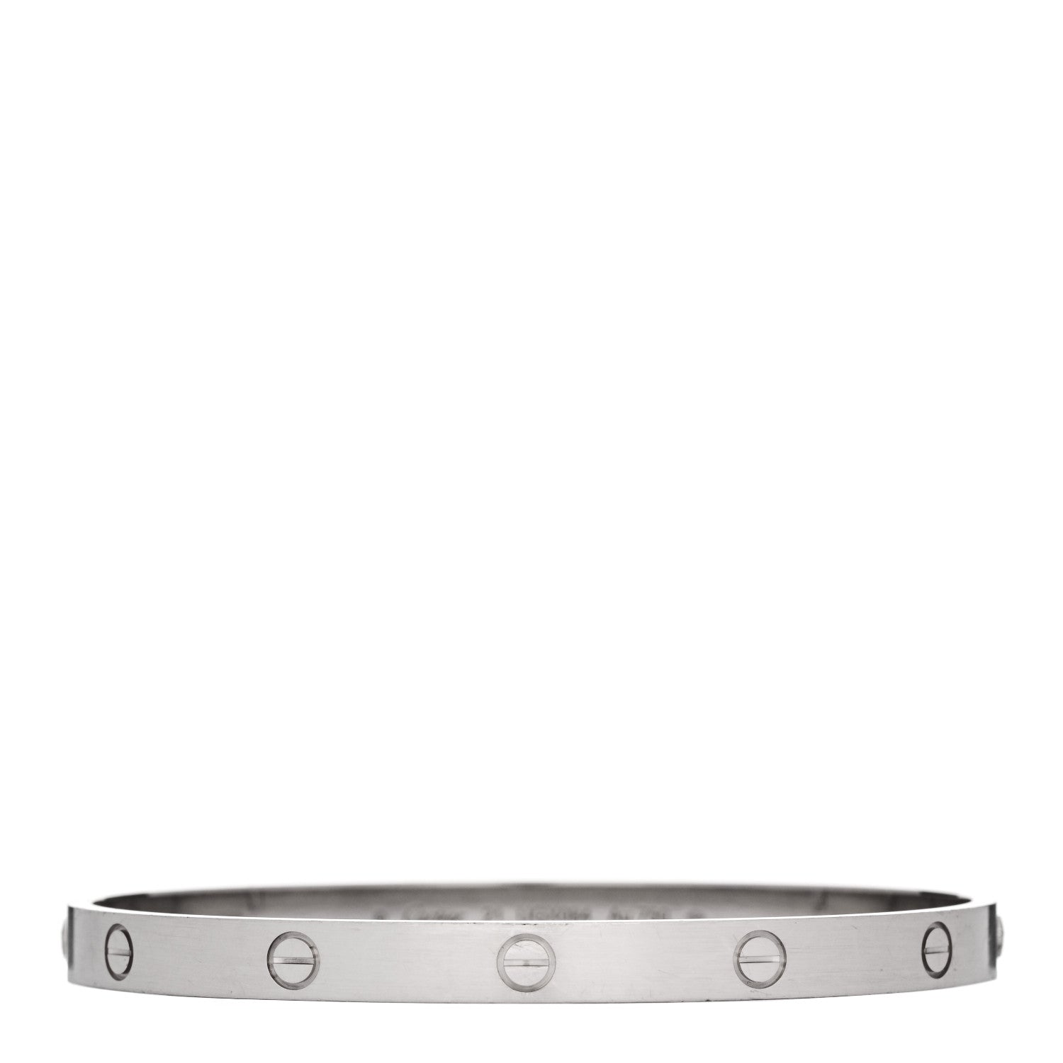 18K White Gold Brushed Finish LOVE Bracelet 21