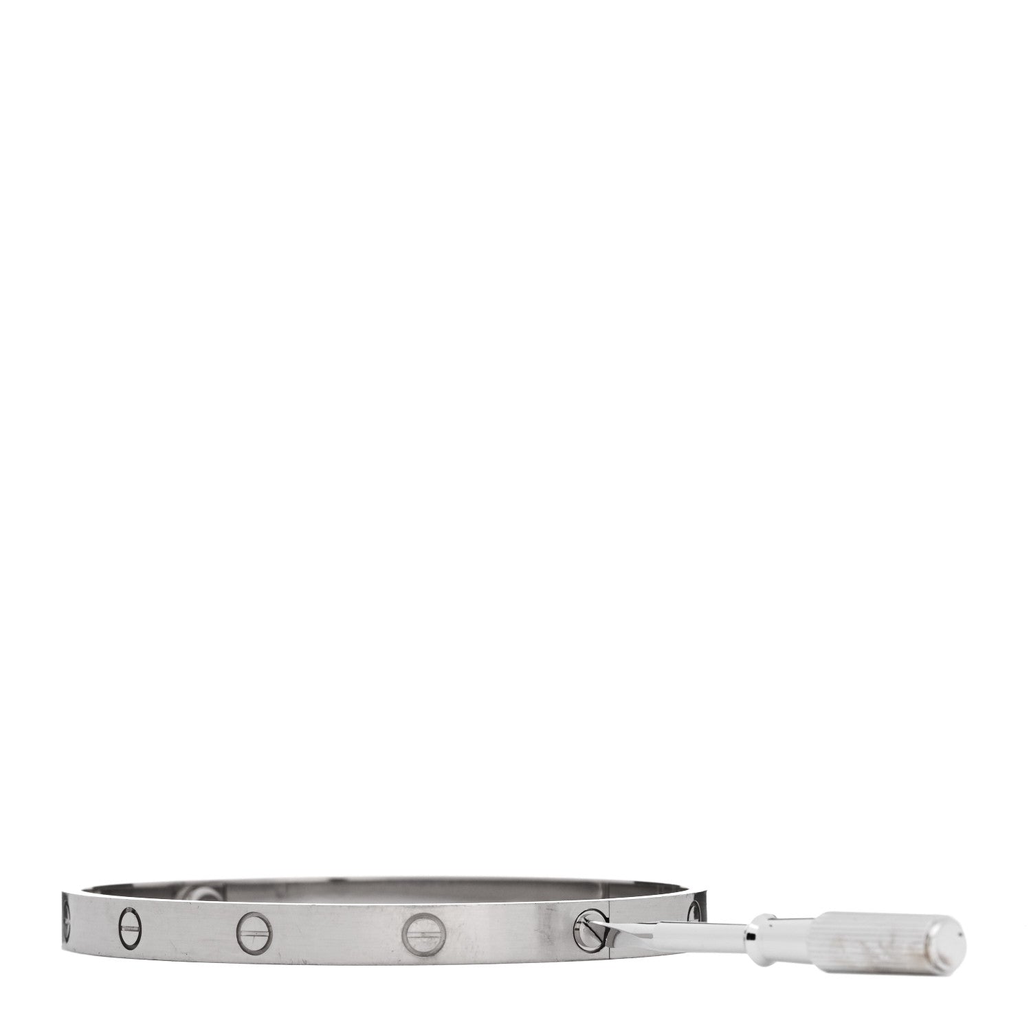 18K White Gold Brushed Finish LOVE Bracelet 21 — view 3