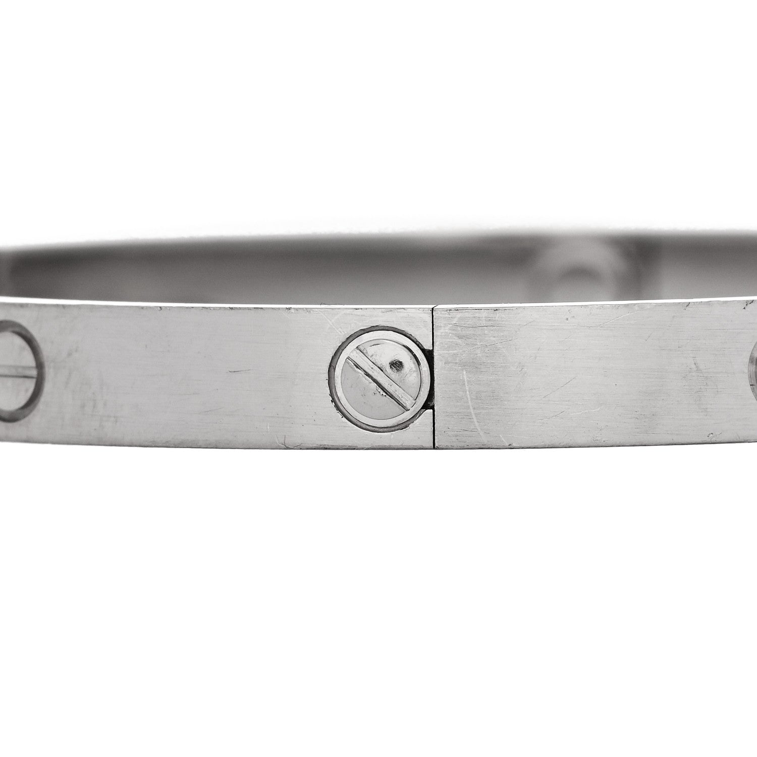 18K White Gold Brushed Finish LOVE Bracelet 21 — view 4
