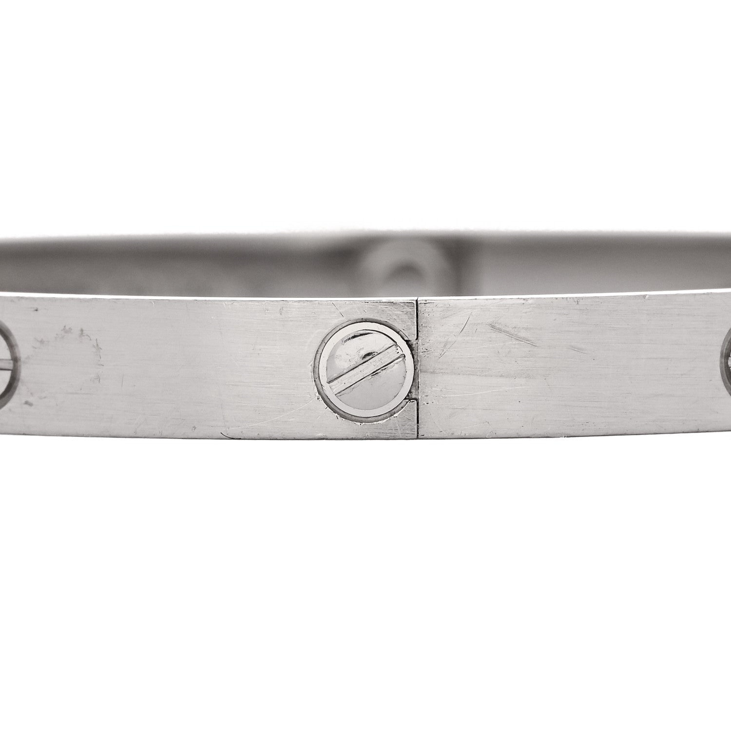 18K White Gold Brushed Finish LOVE Bracelet 21 — view 5