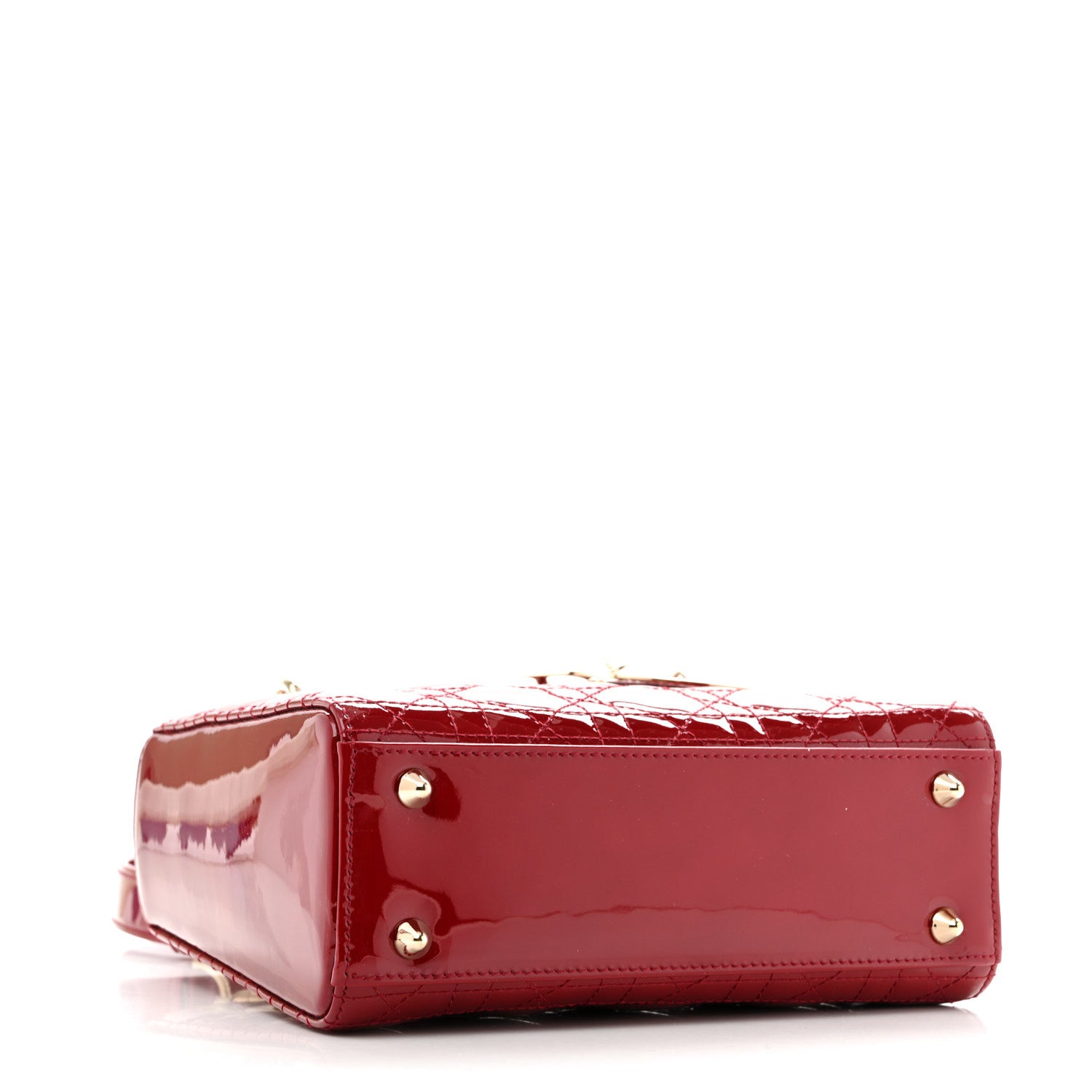 Patent Cannage Small Lady Dior Cherry Red — view 3