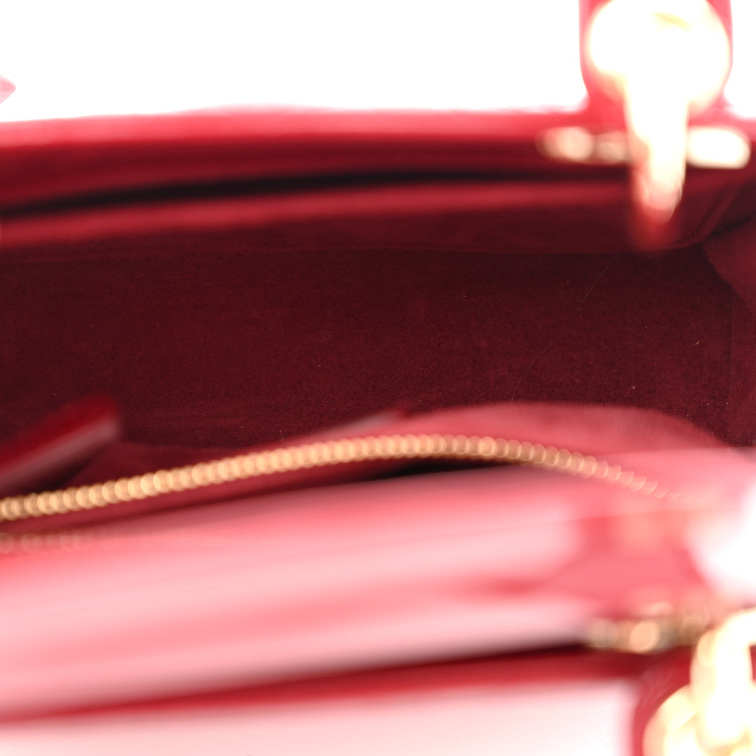 Patent Cannage Small Lady Dior Cherry Red — view 4