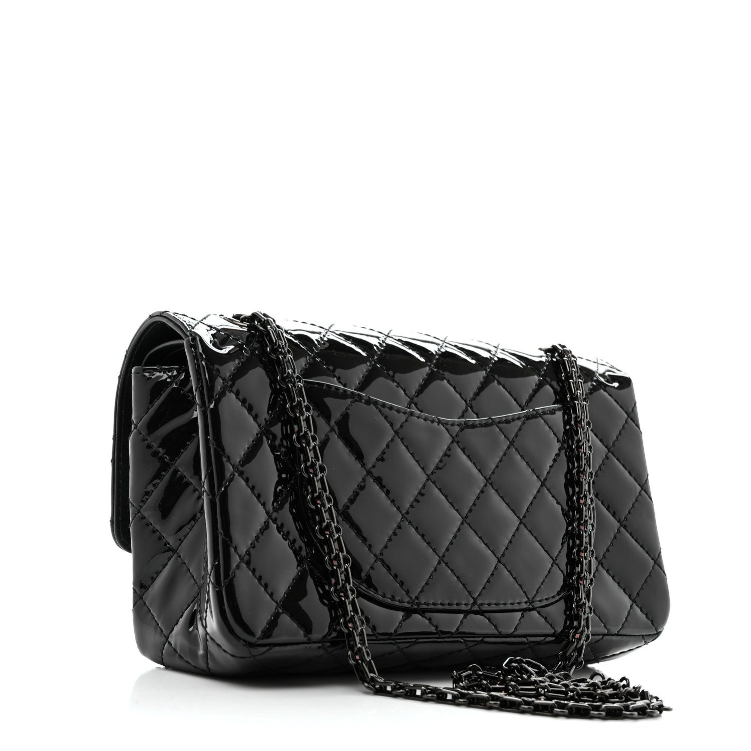 Patent Calfskin Quilted 2.55 Reissue 225 Flap So Black — view 2
