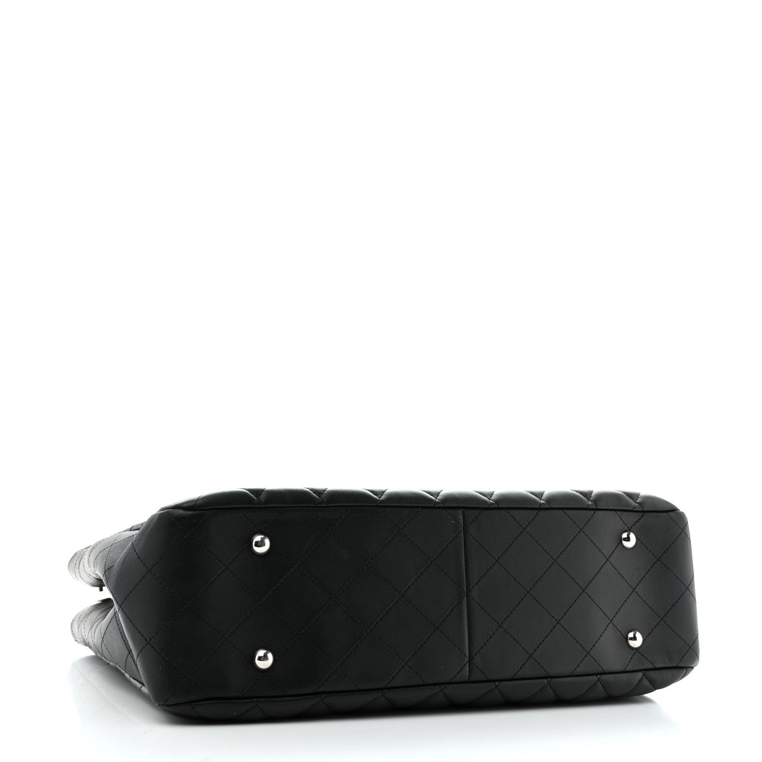 Calfskin Quilted Large Classic Shopping Tote  Black — view 3