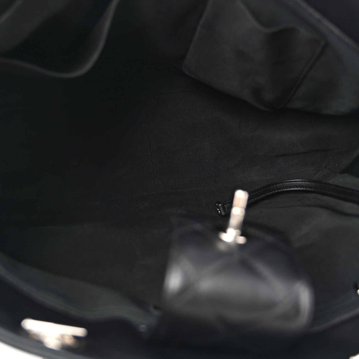 Calfskin Quilted Large Classic Shopping Tote  Black — view 4