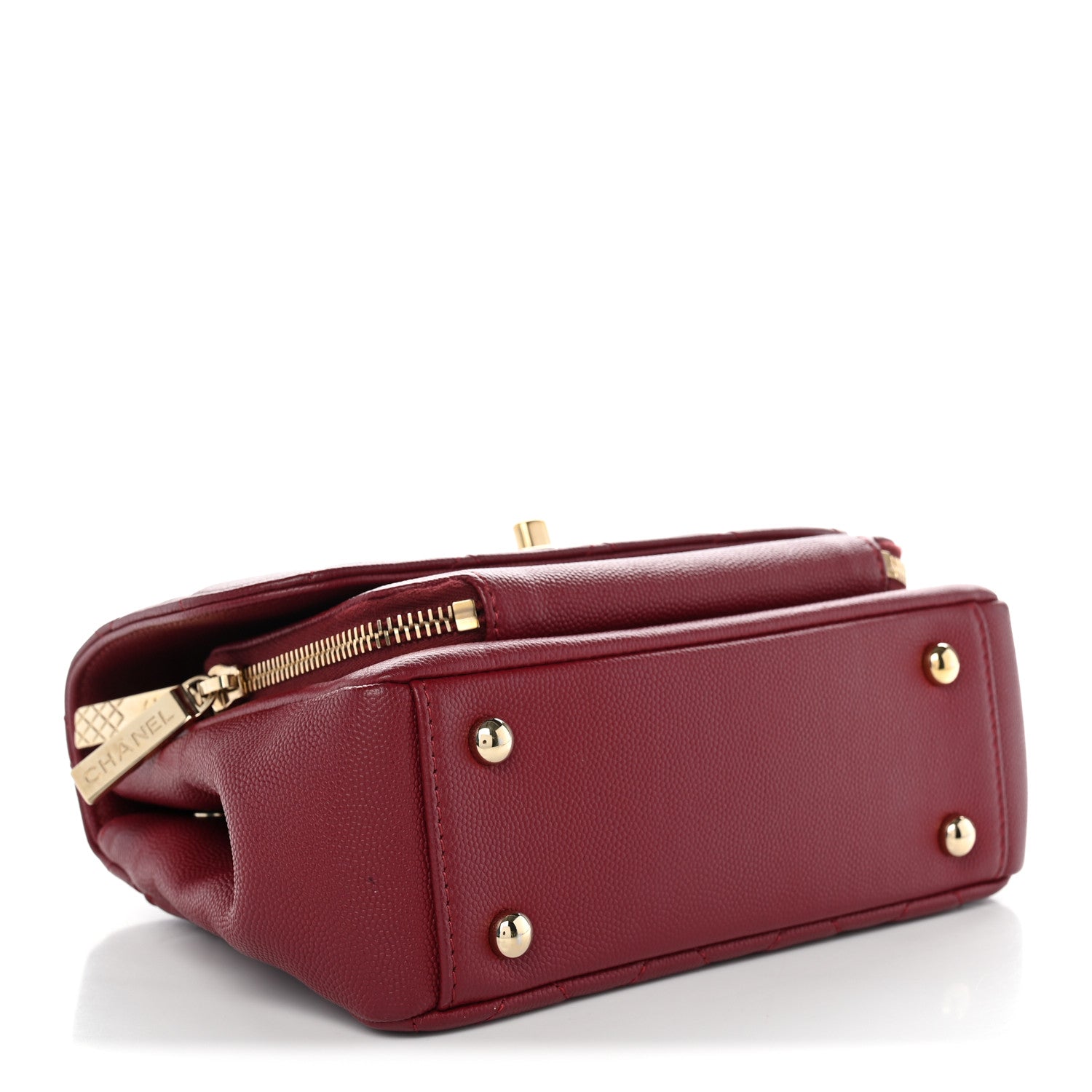 Caviar Quilted Small Business Affinity Flap Burgundy — view 4