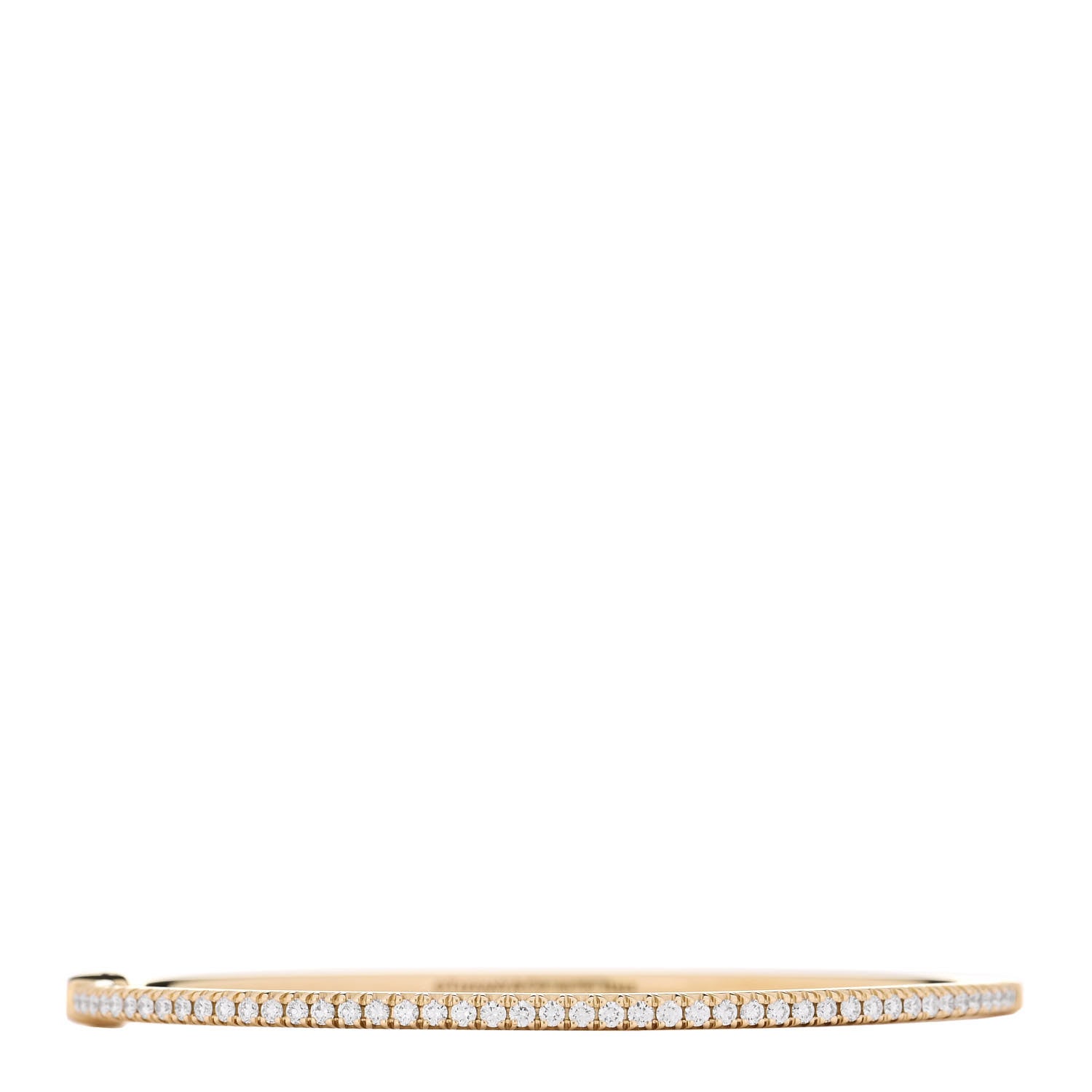 18K Yellow Gold Diamond Metro Hinged Bangle Bracelet
