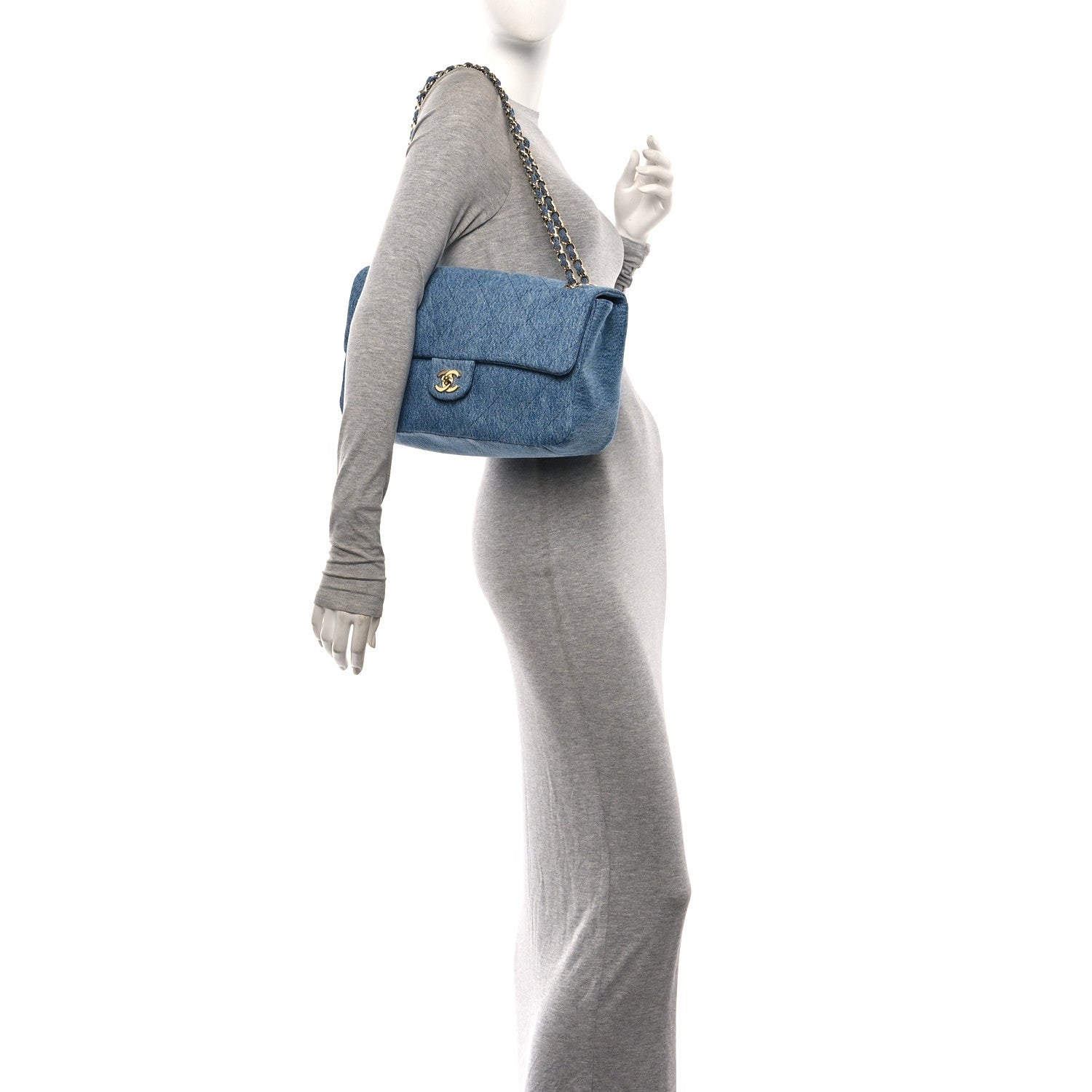 Denim Small Souplissimo Maxi Flap  Blue — view 2